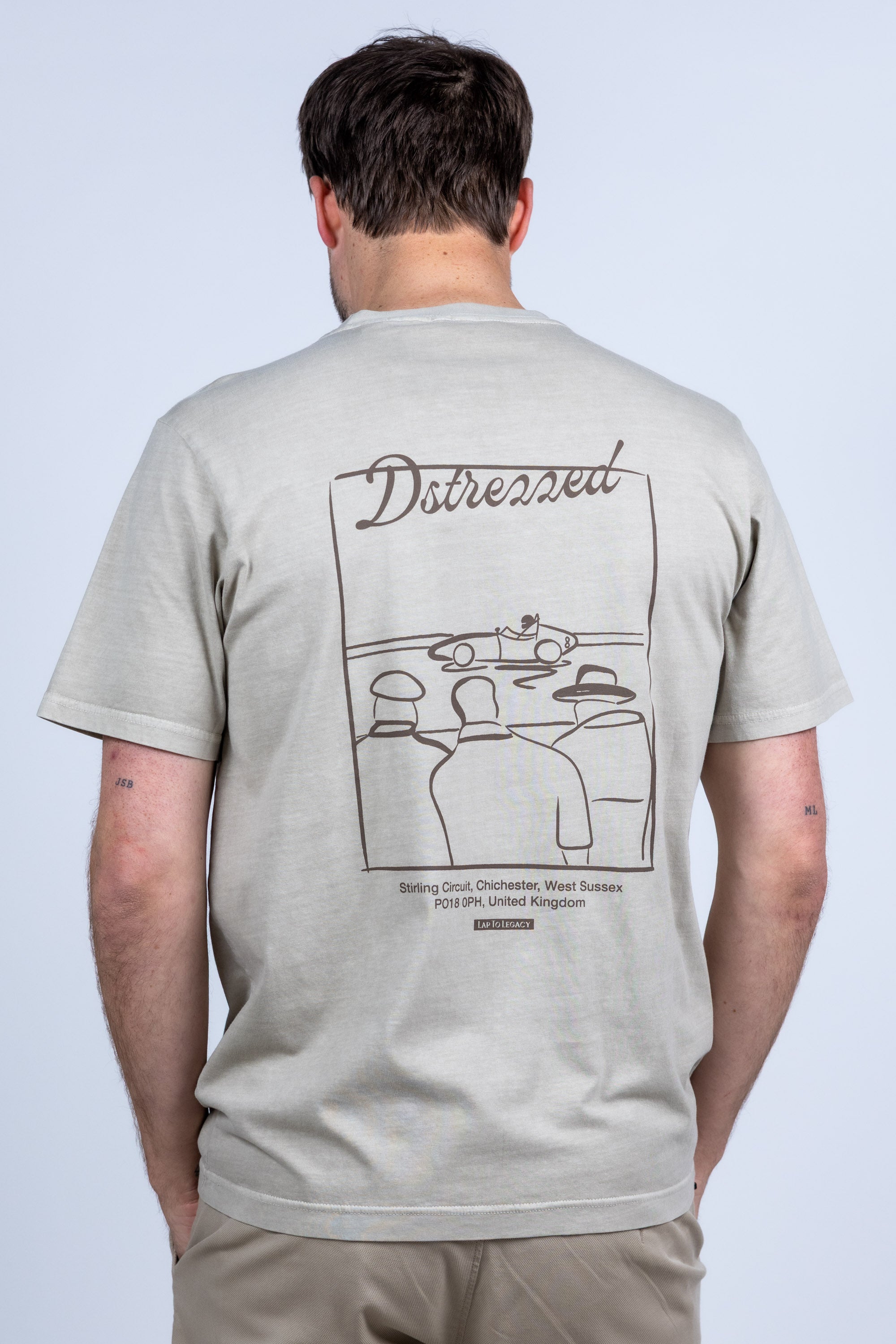 T-shirt met tekst - Licht taupe