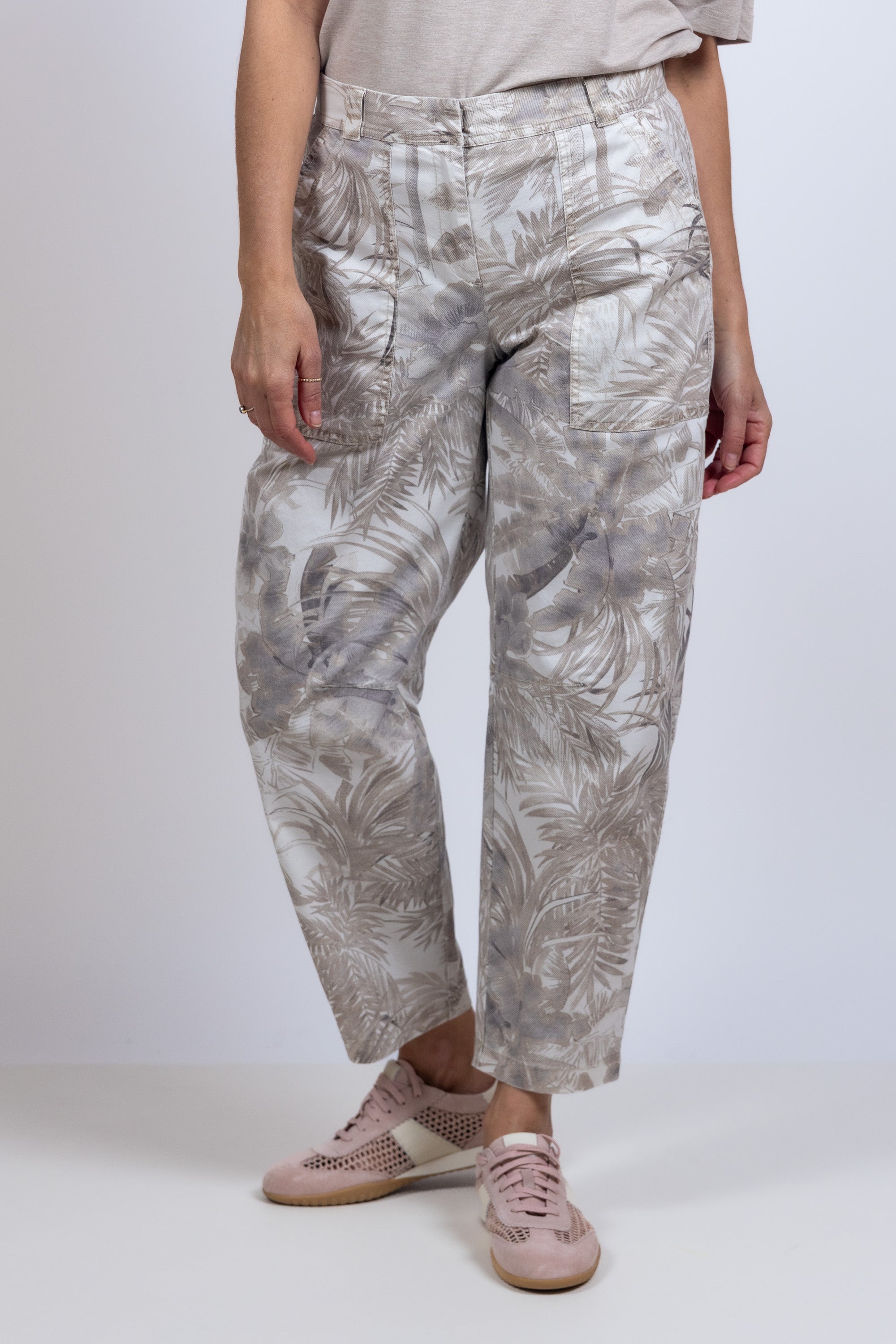 Broek met print - Beige