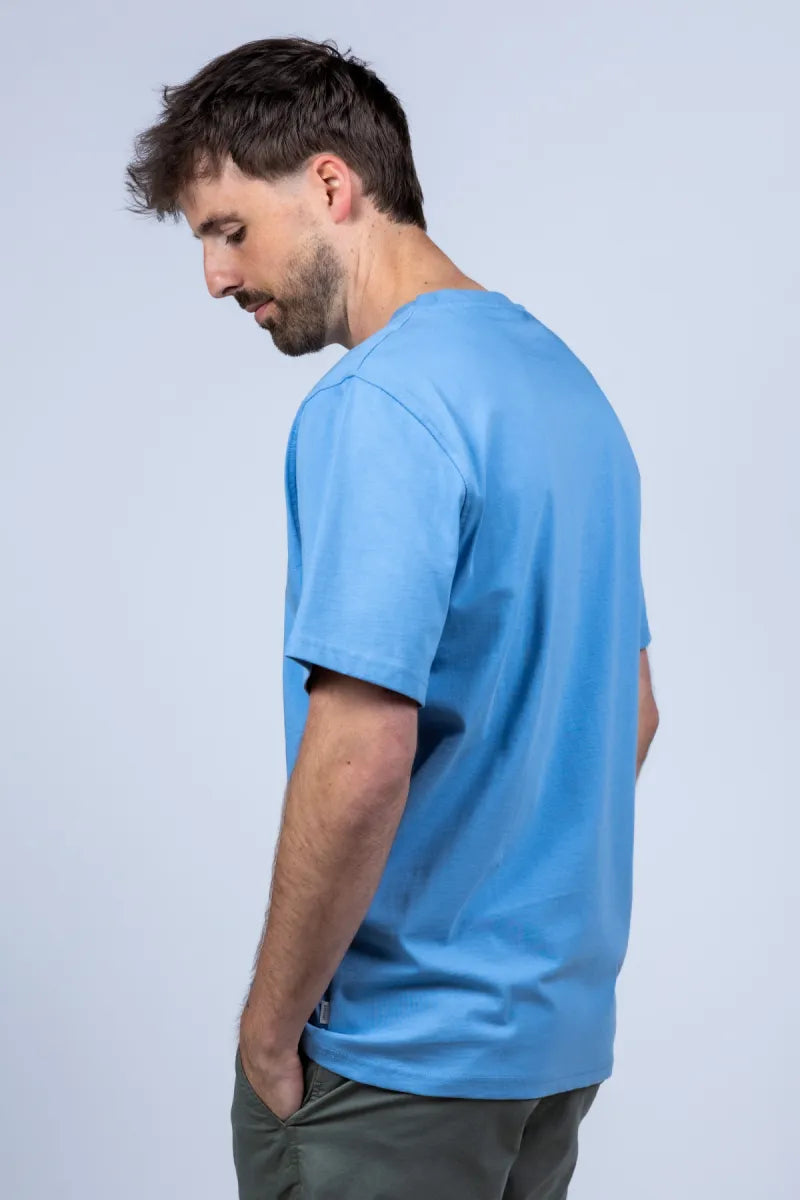 LES DEUX H LES DEUX H 1001047 T-shirt met tekst - French blue