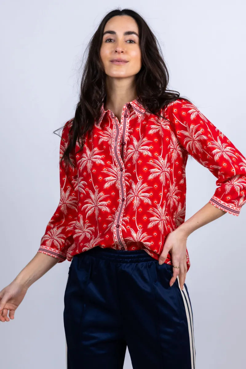 GEISHA GEISHA 63211-20 Blouse met print - Donkerrood
