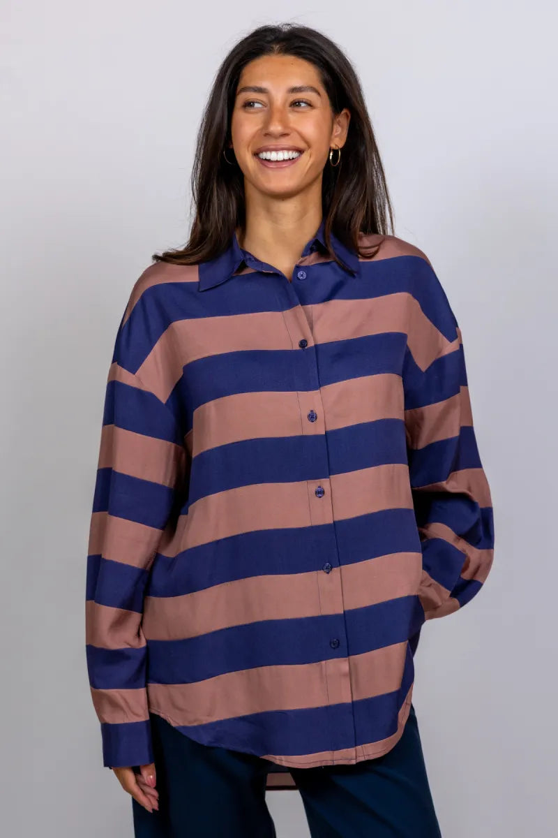 ESSENTIEL ANTWERP ESSENTIEL ANTWERP JAIM Blouse met strepen - Marine
