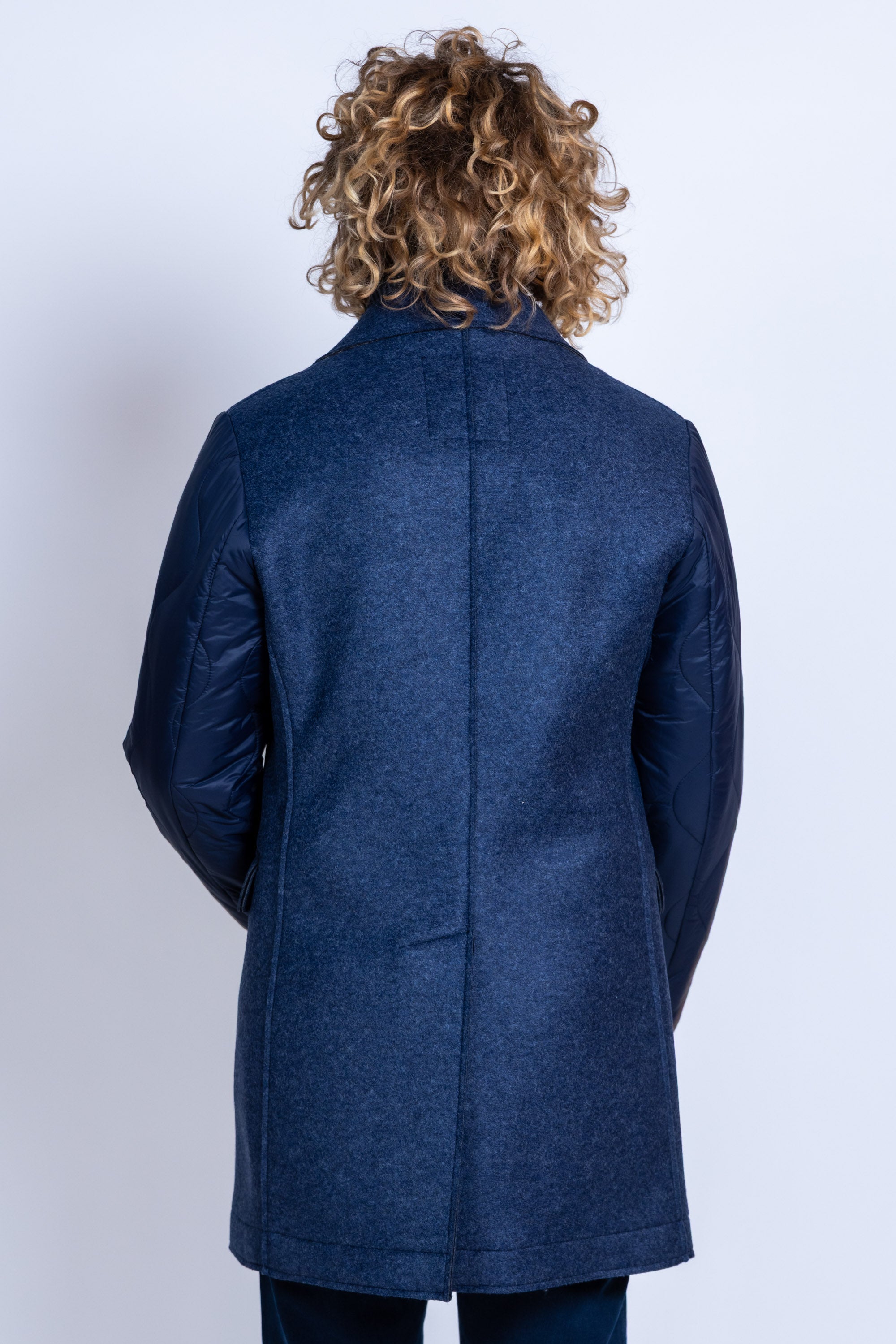 Mantel met gewatteerde mouwen - Inkt