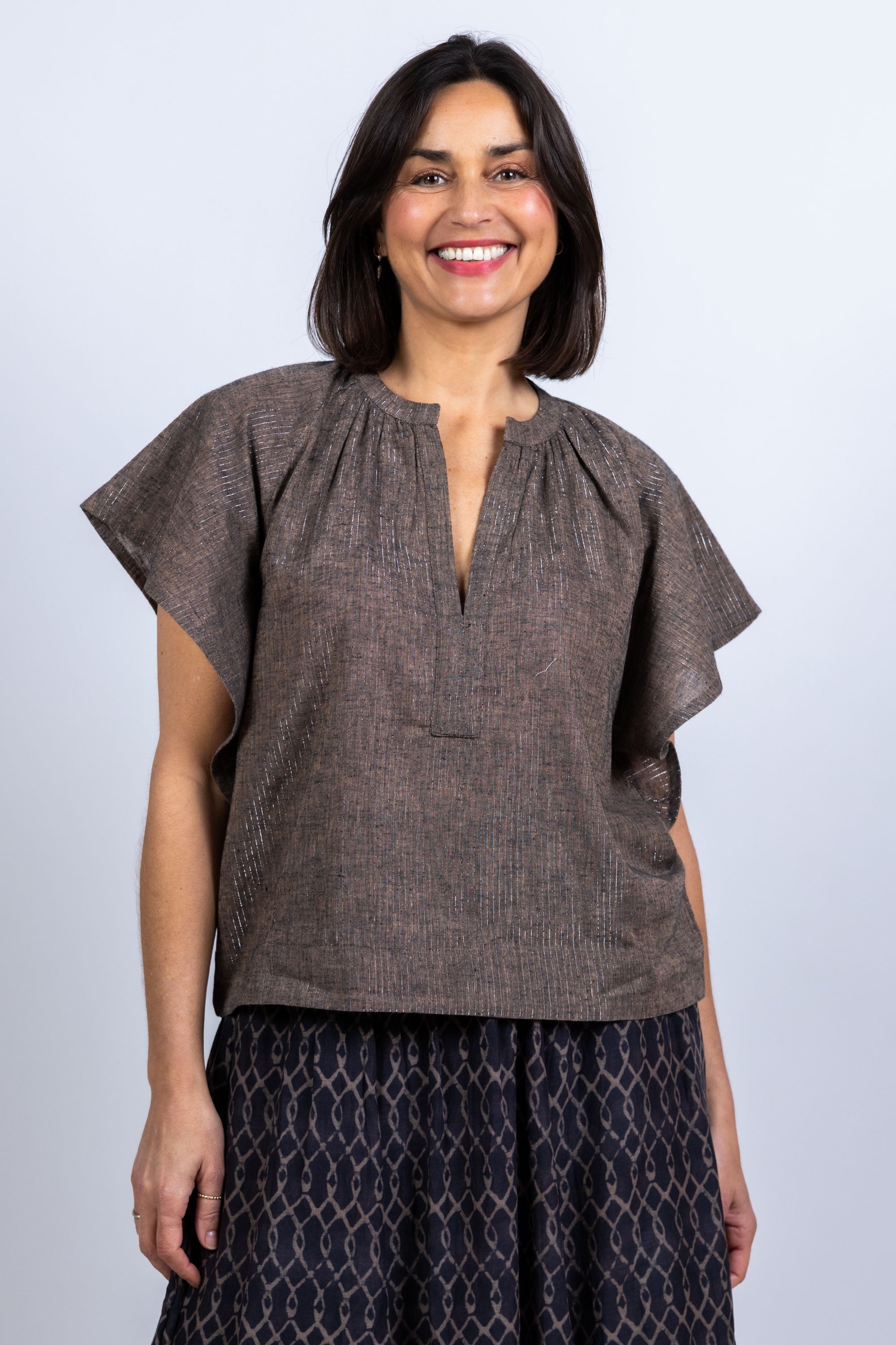 Top met korte mouwen - Taupe