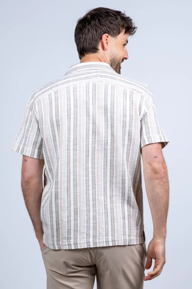 CAST IRON CAST IRON CSIS2603232 Shirt met strepen - Khaki