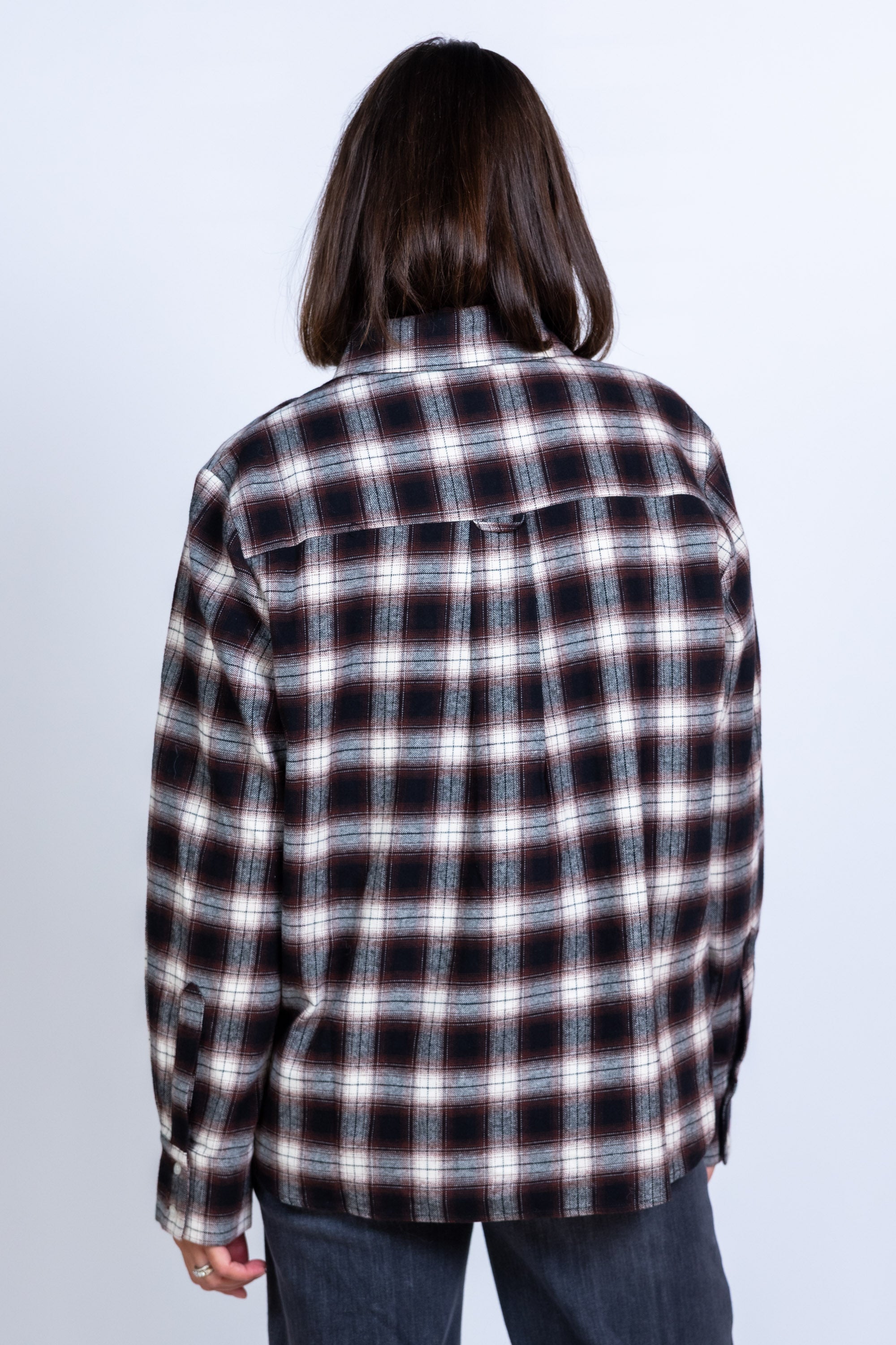 Blouse met ruitpatroon - Bruin