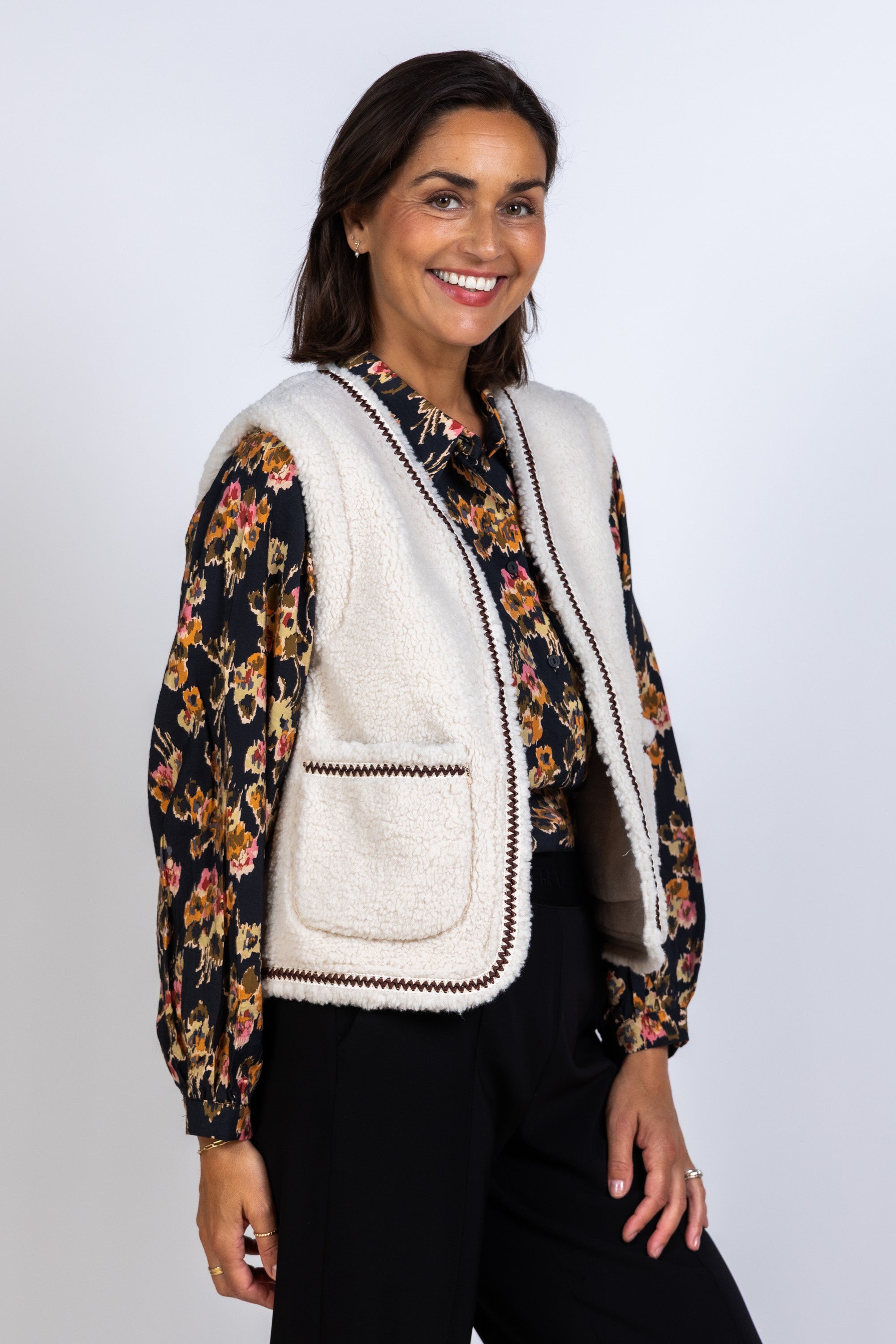 Gilet met zakken - Ecru