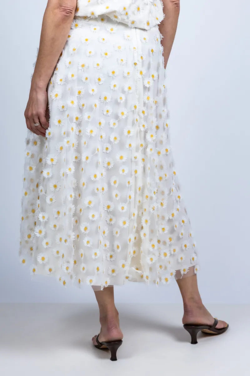 LUISA CERANO LUISA CERANO 538328-3826 Rok met bloemen - Ecru