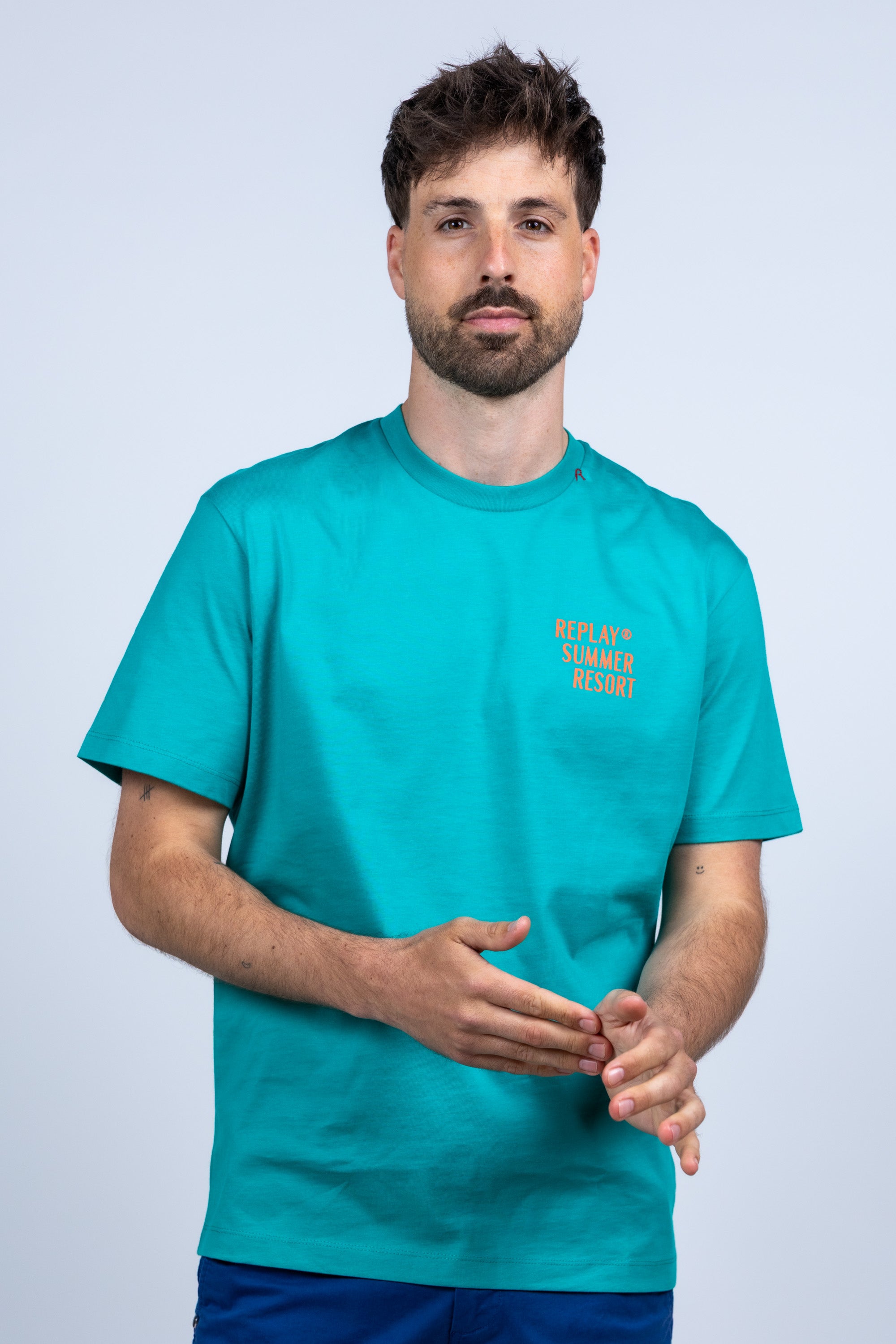 T-shirt met print - Appelgroen