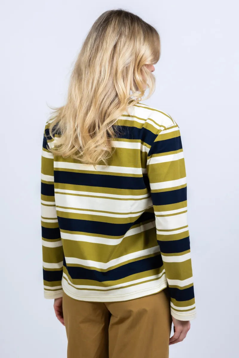MODSTROM MODSTROM URBAN STRIPE LS T-shirt met strepen - Appelgroen