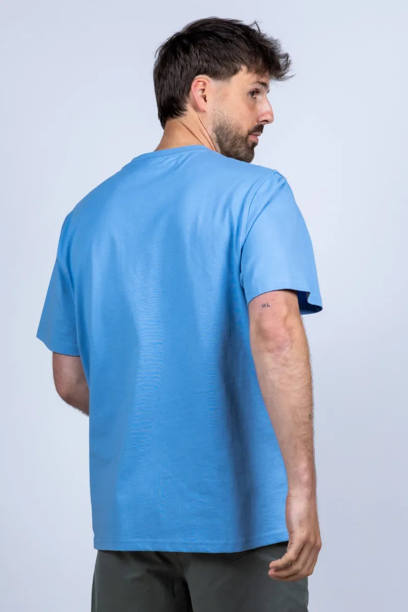 LES DEUX H LES DEUX H 1001047 T-shirt met tekst - French blue