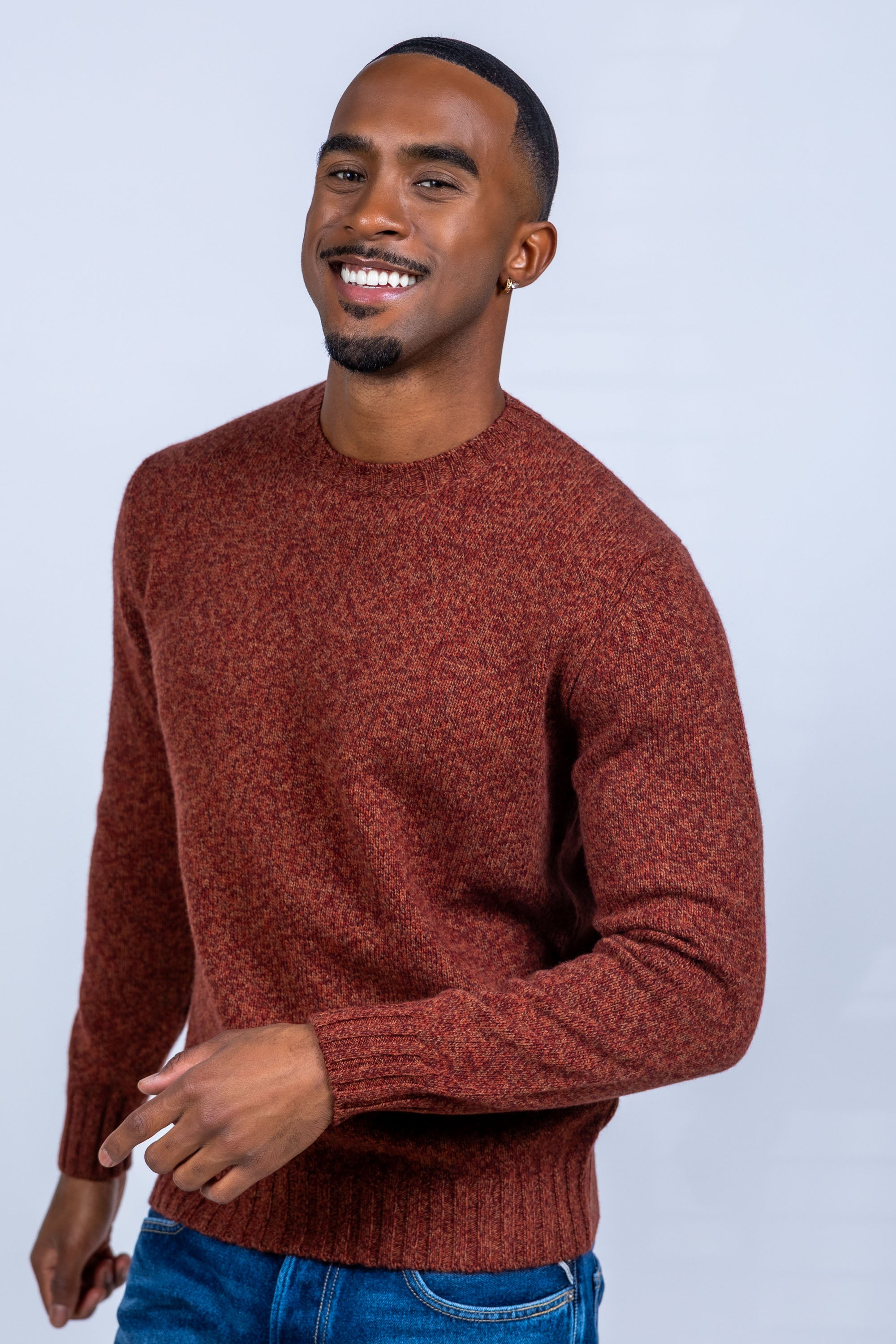 Trui met ronde hals - Oranje/rood