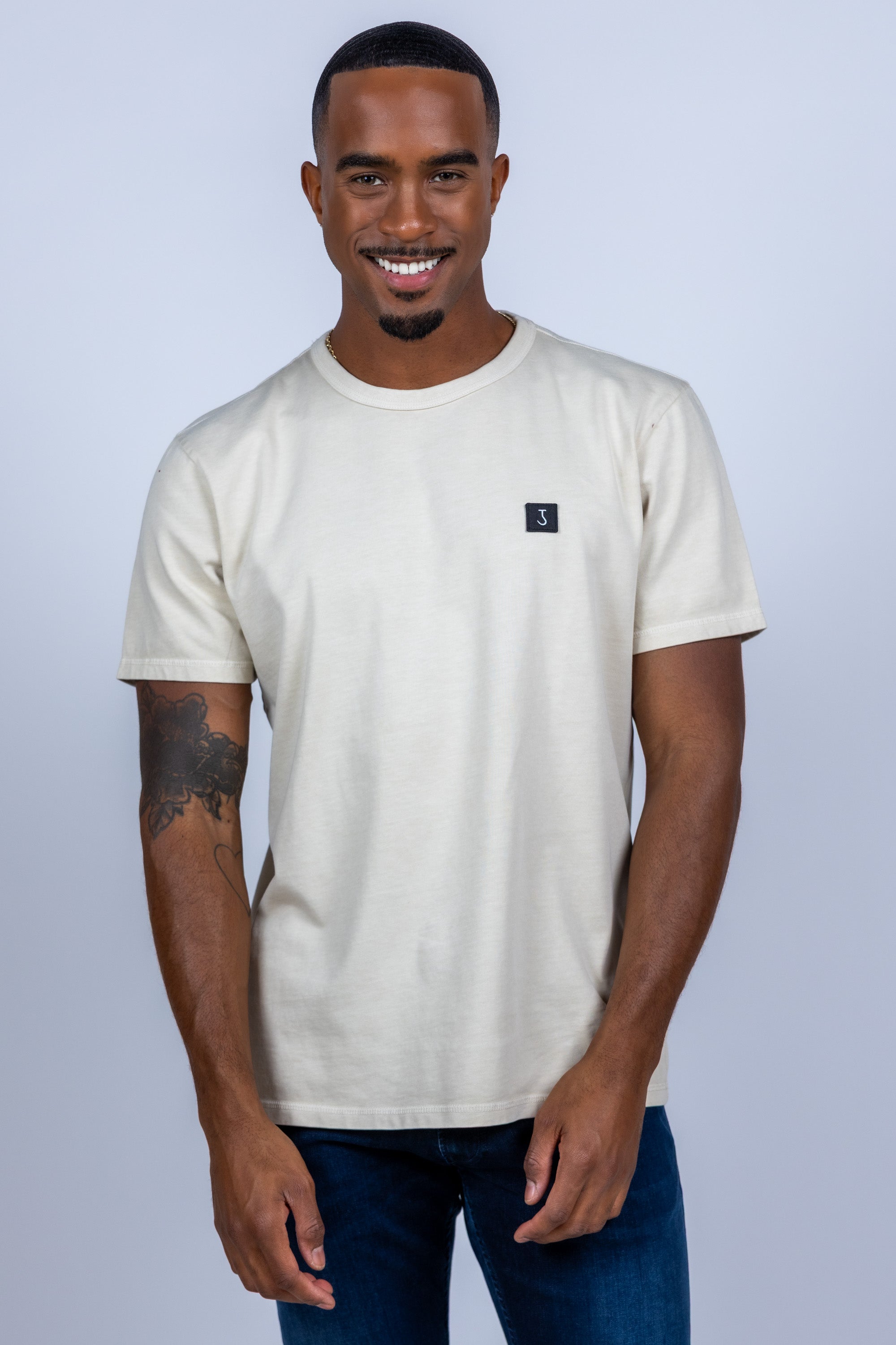 T-shirt met logo - Beige