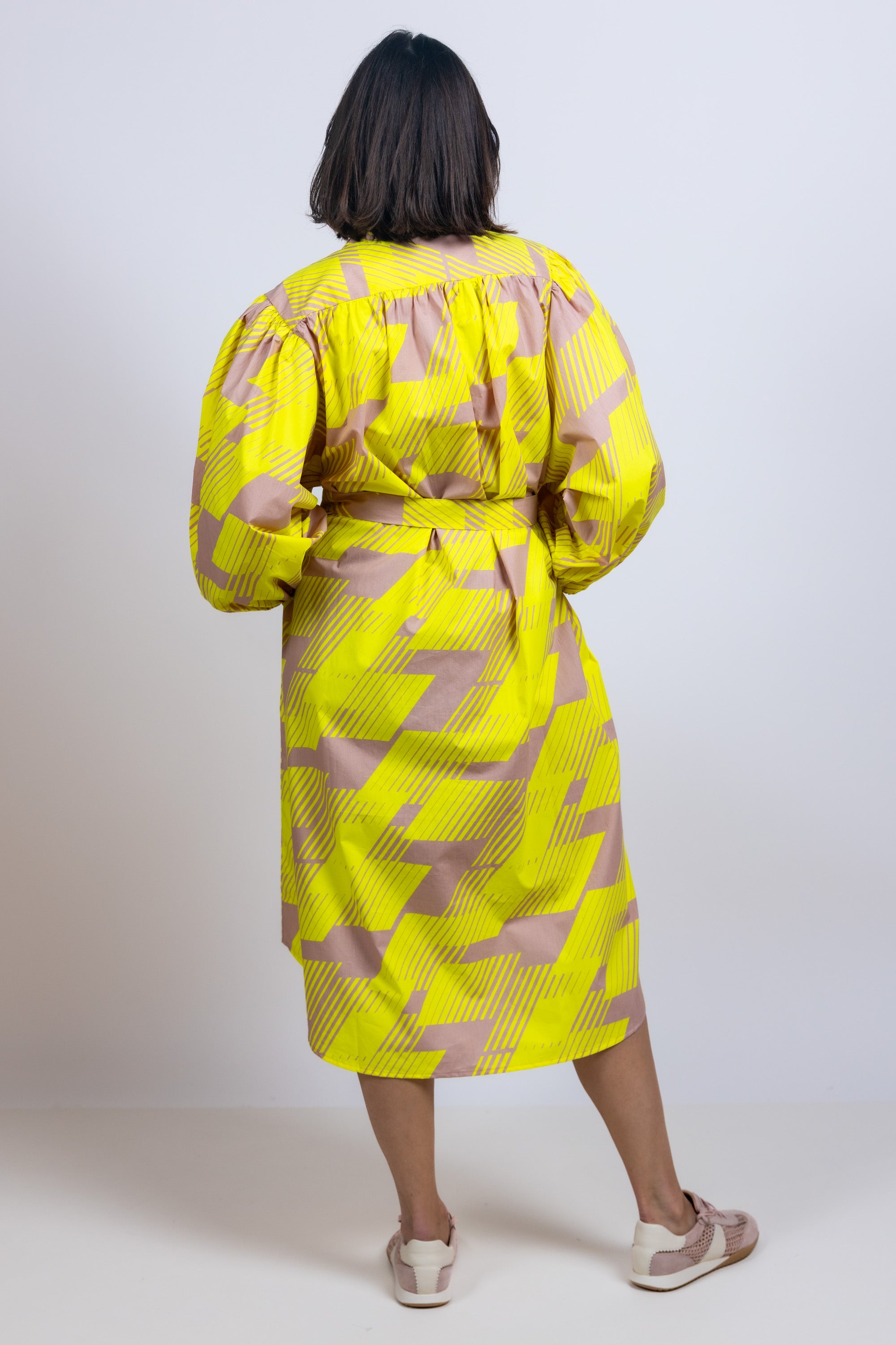 Jurk met ceintuur - Geel