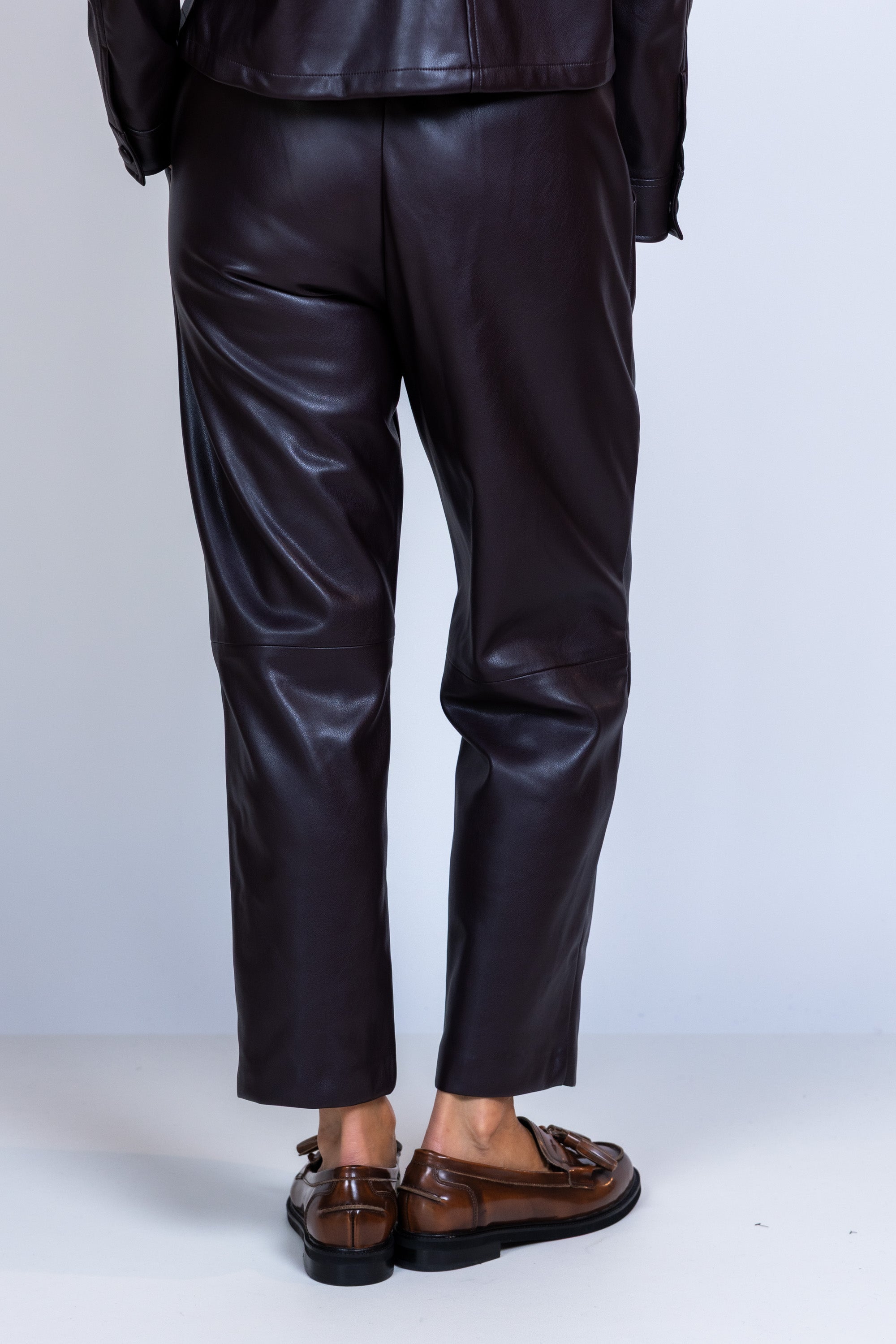 Broek met elastische taille - Bruin