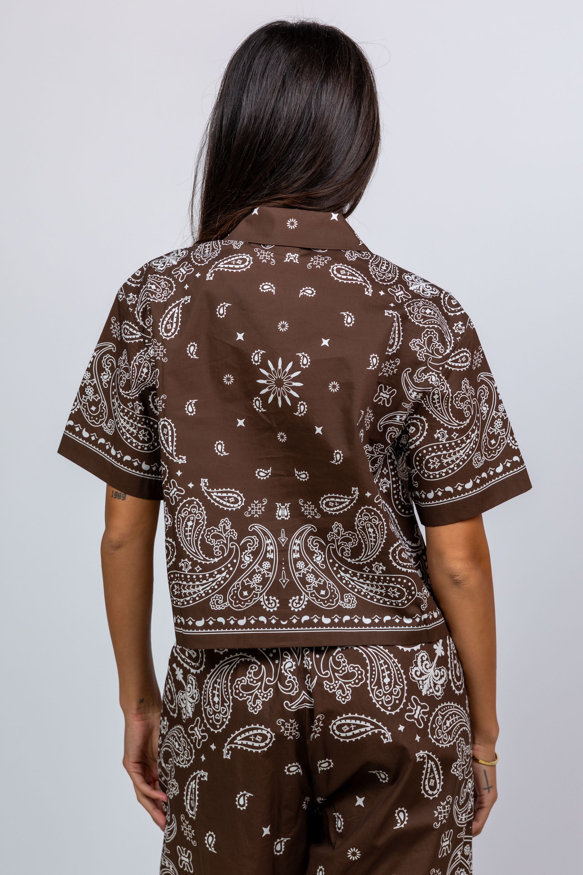 Blouse met print - Bruin