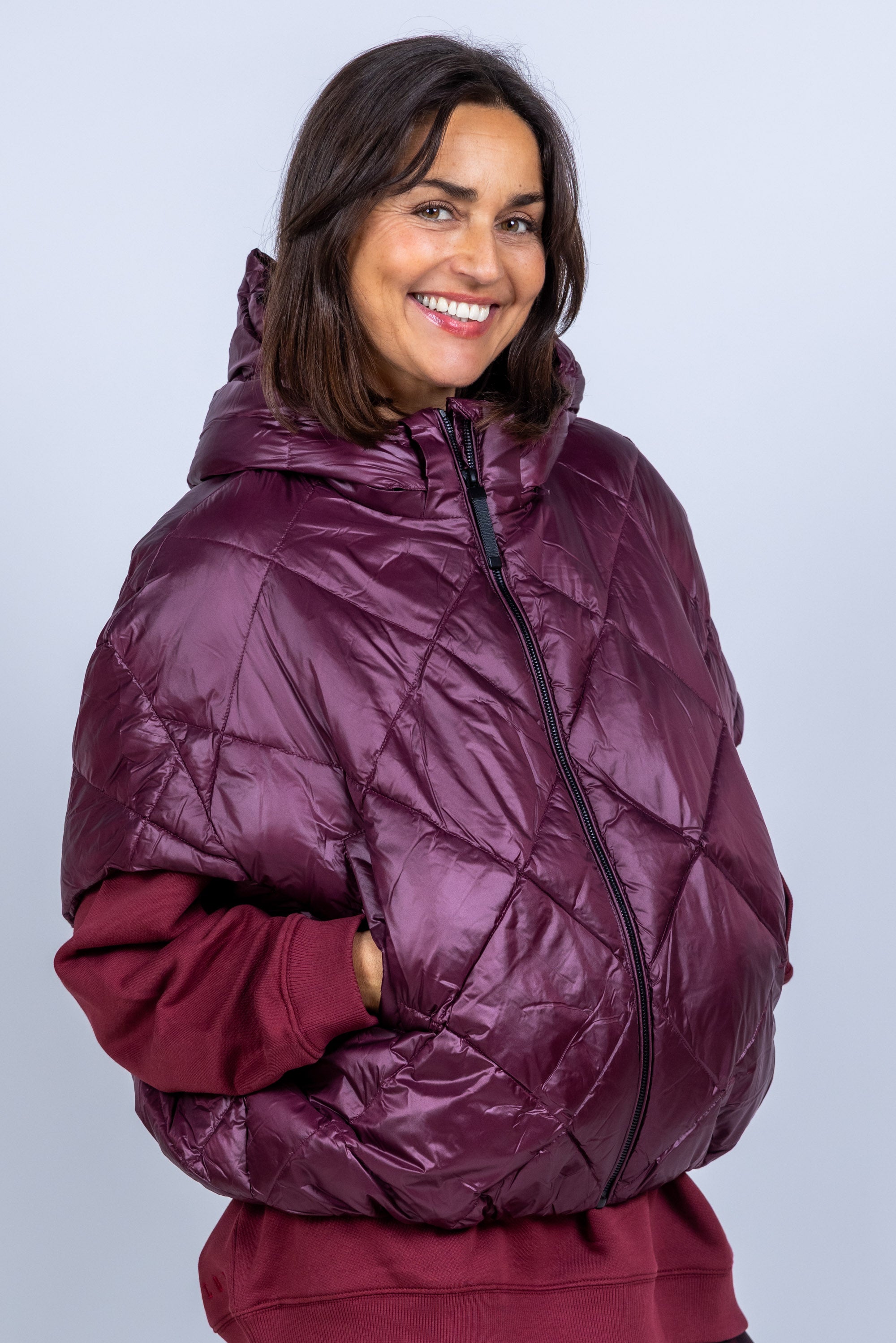 Gewatteerde bodywarmer - Donkerbordeaux