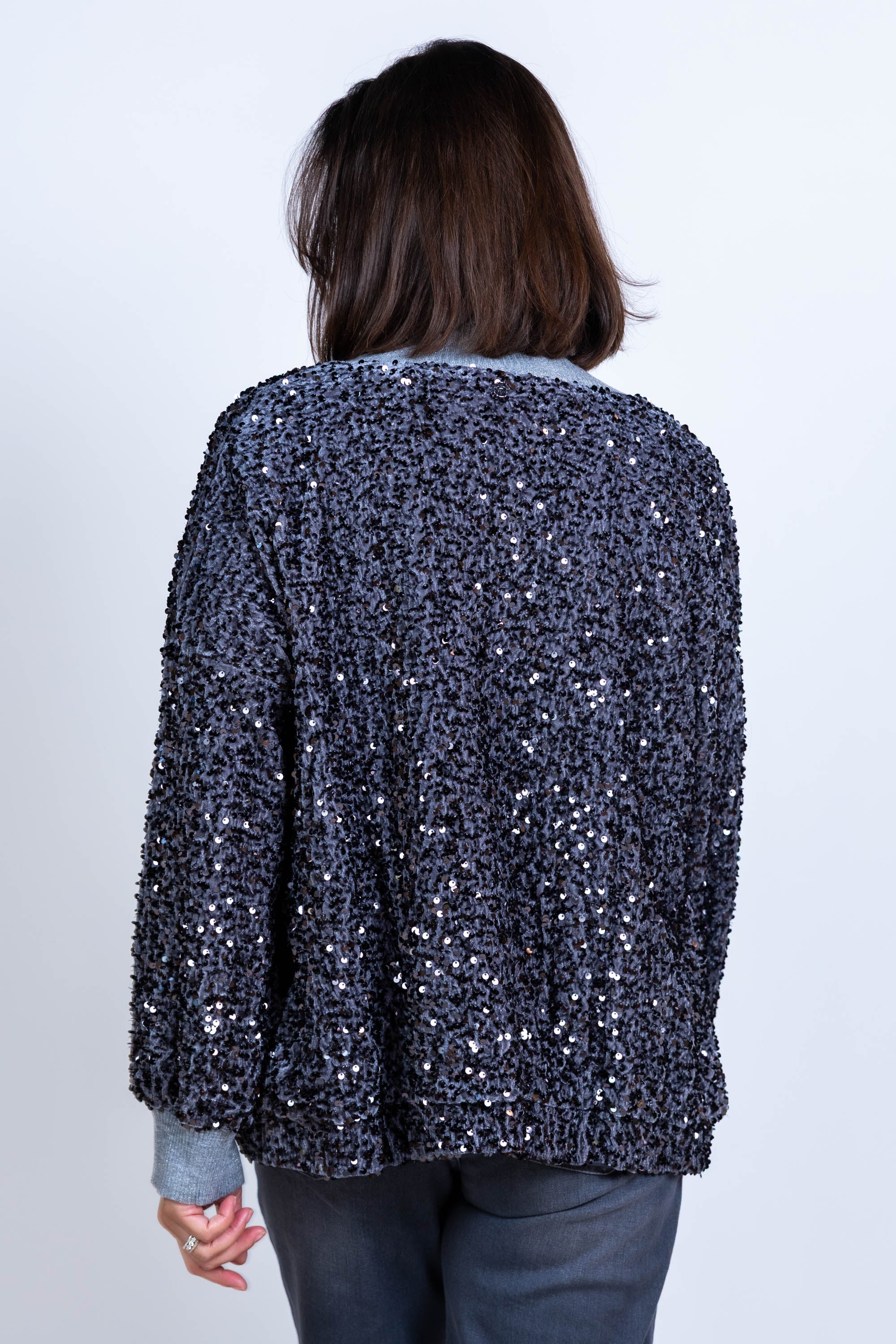 Vest met pailletten - Zilver