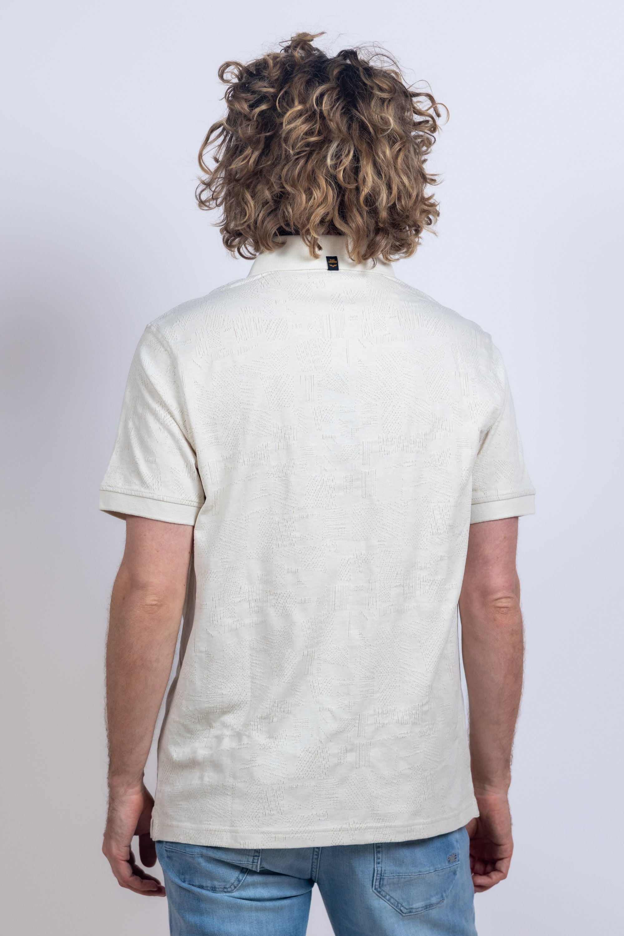 Polo met structuur - Ecru