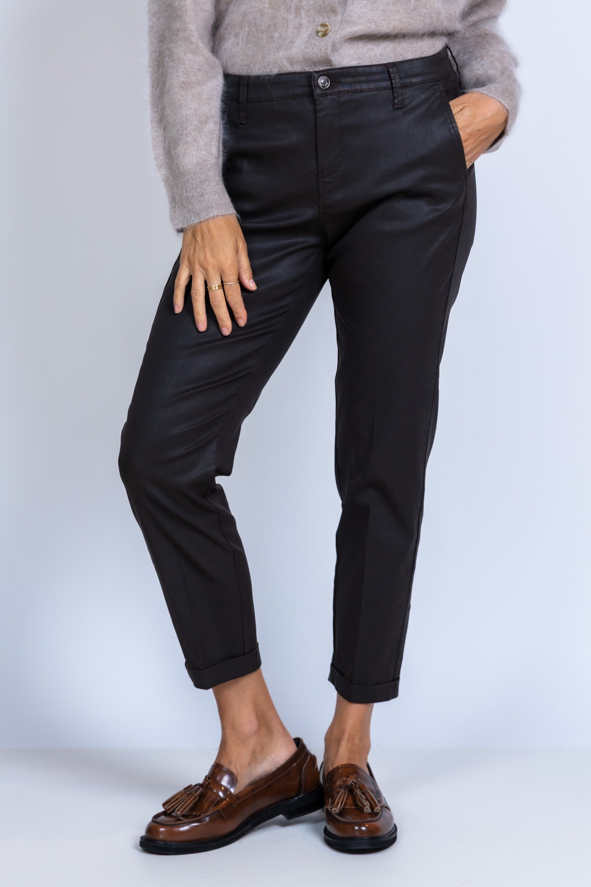 Broek met omslag - Bruin