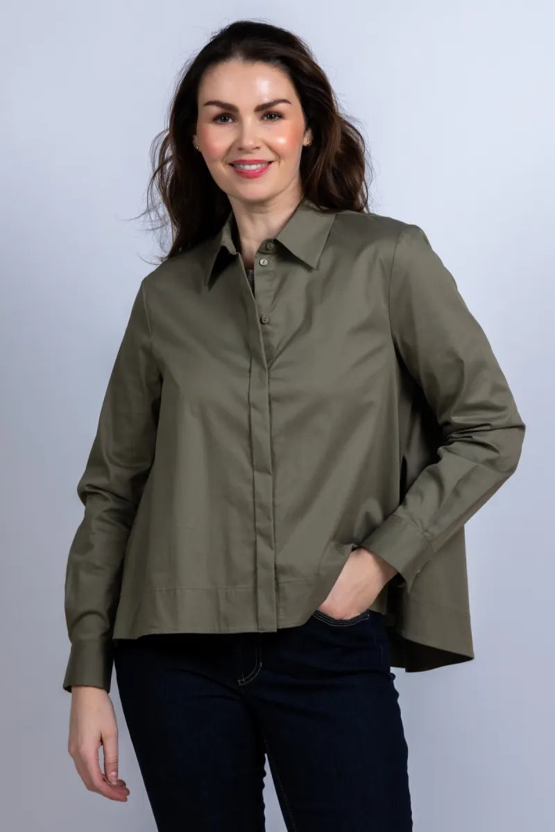 FFC Blouse met knopen - Olijfgroen