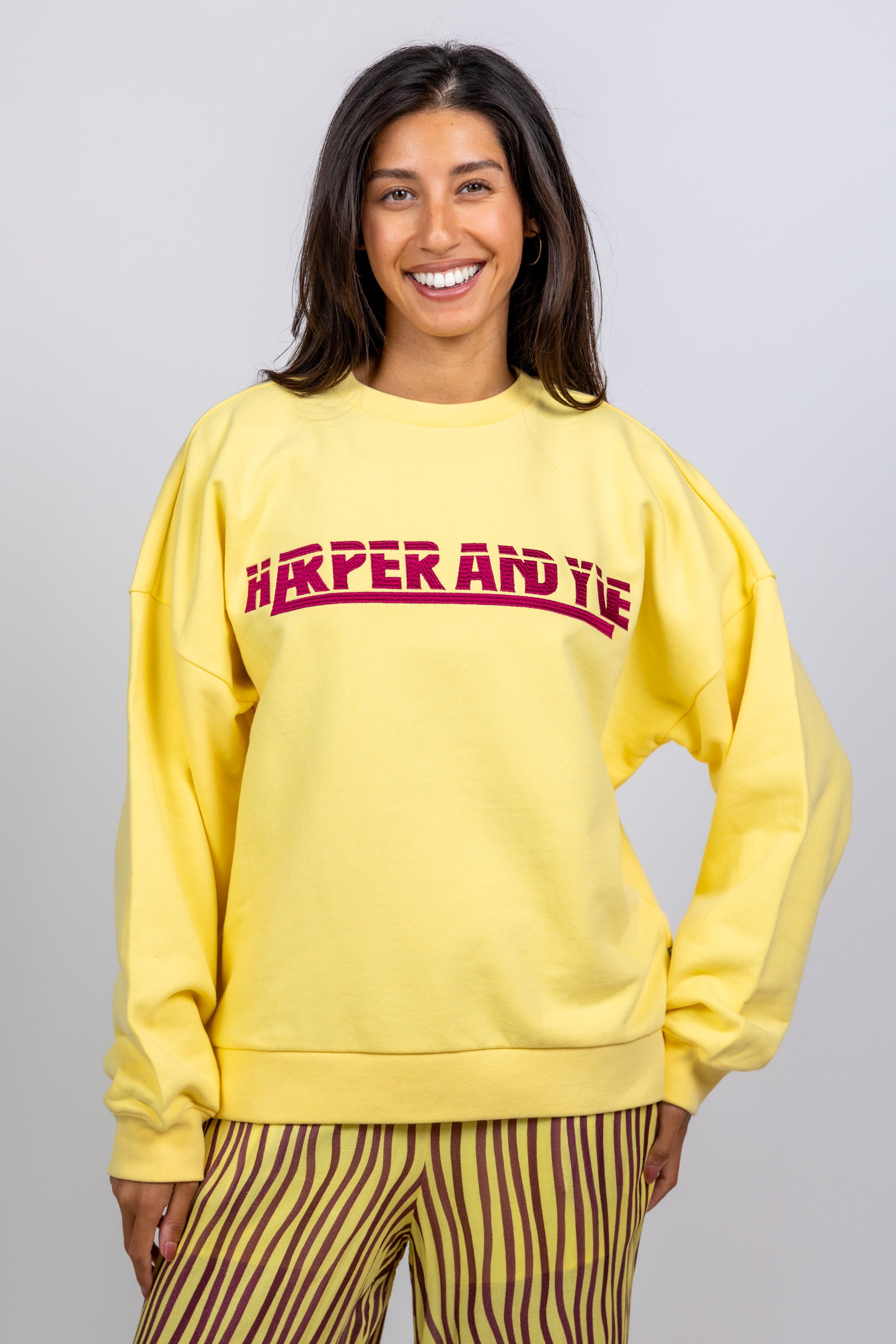 Sweater met print - Geel