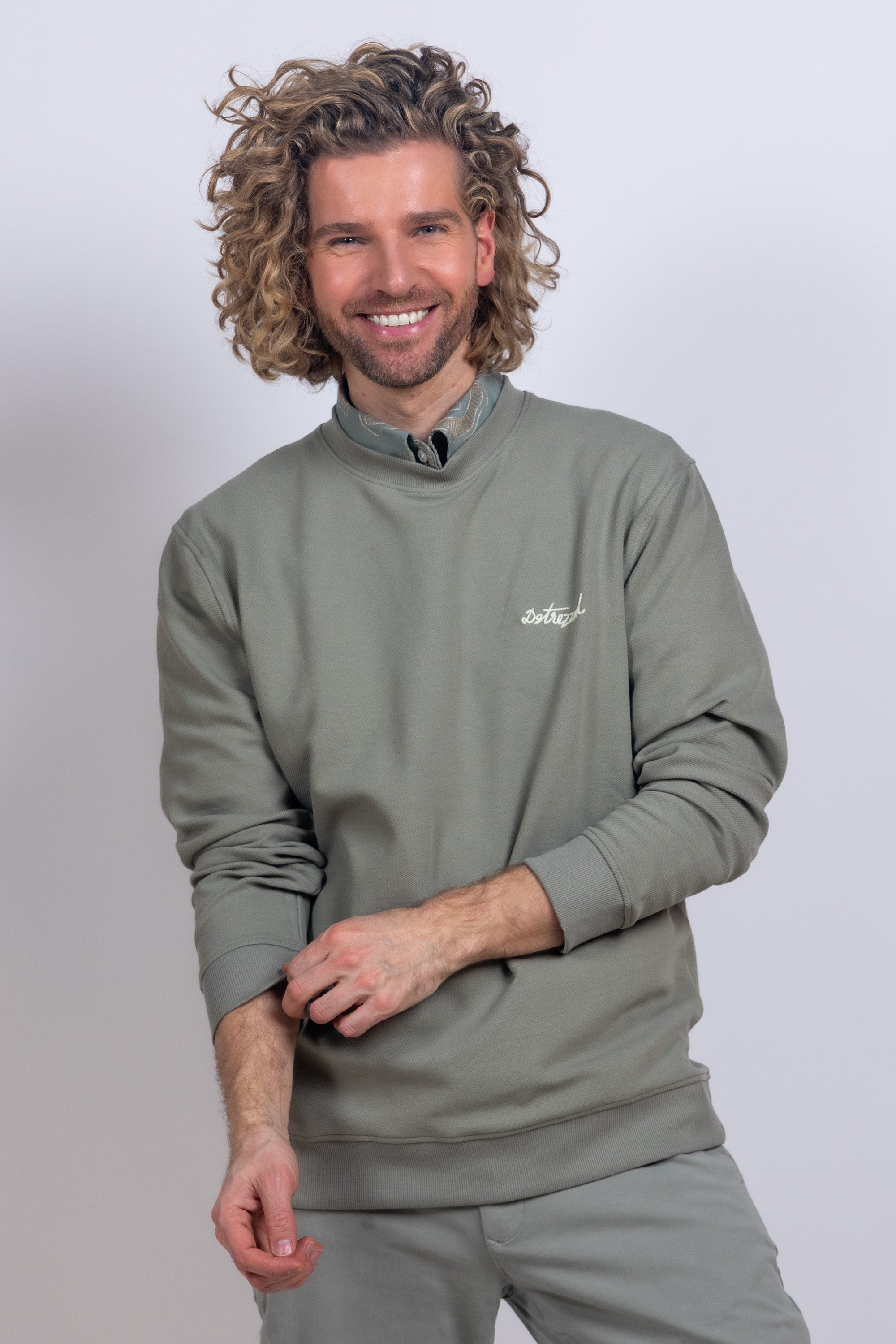 Sweater met logo - Khaki