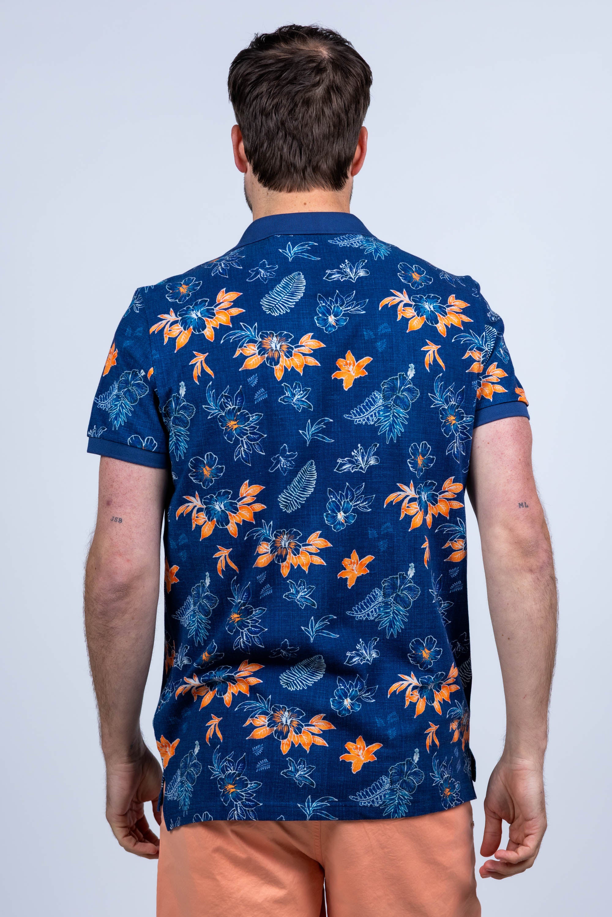 Polo met print - Marine