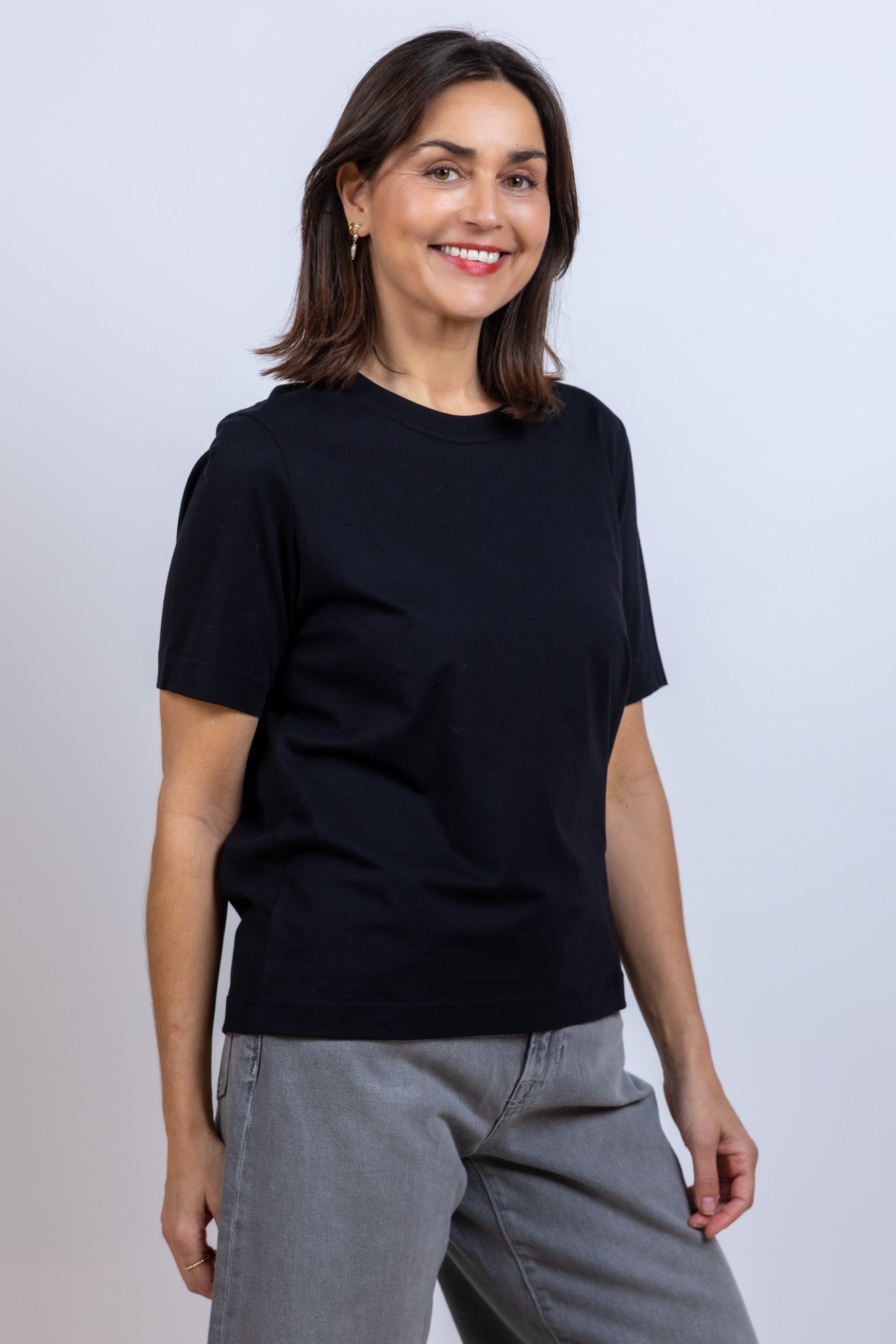 T-shirt met ronde hals - Zwart