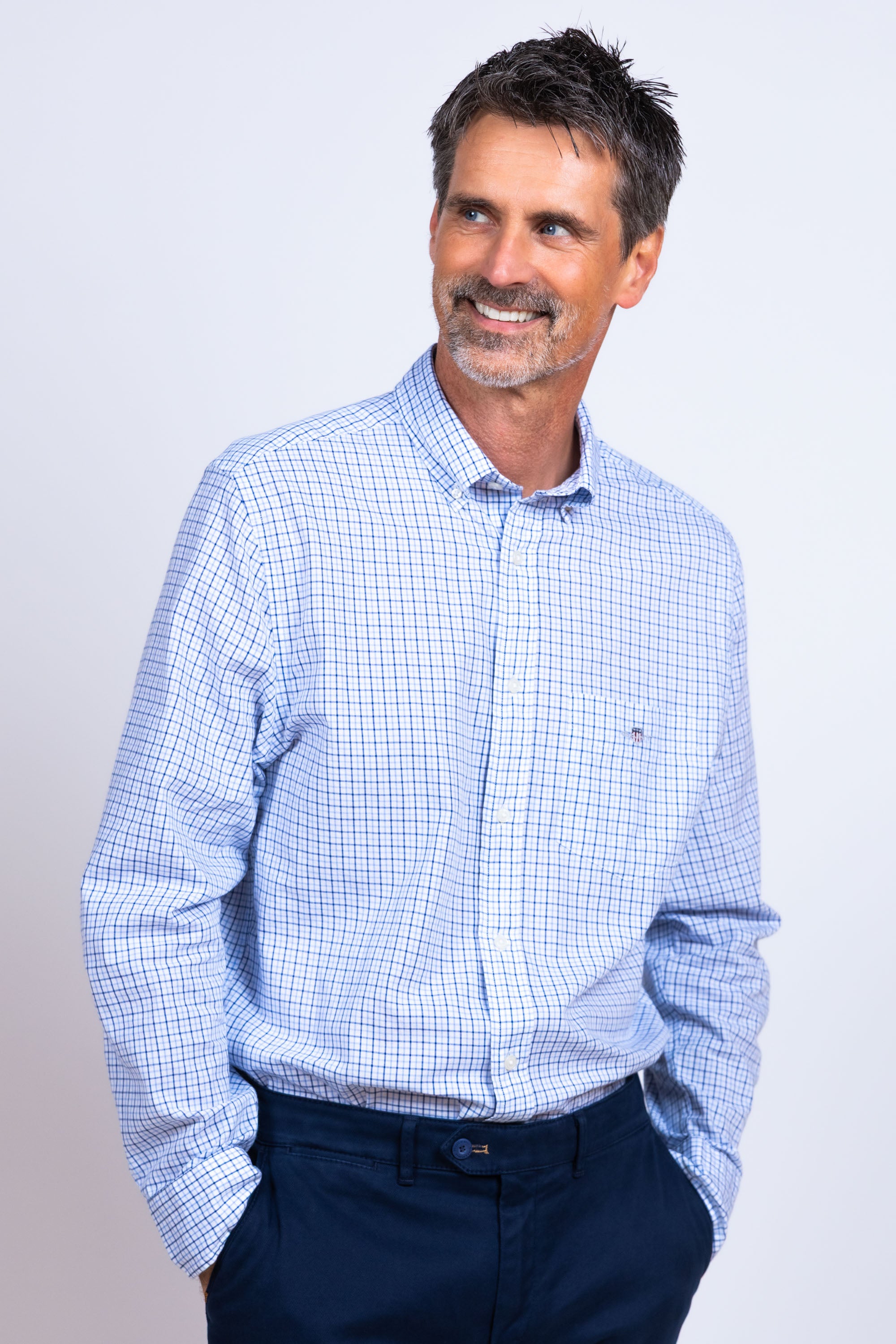 Overhemd met ruitdessin - French blue