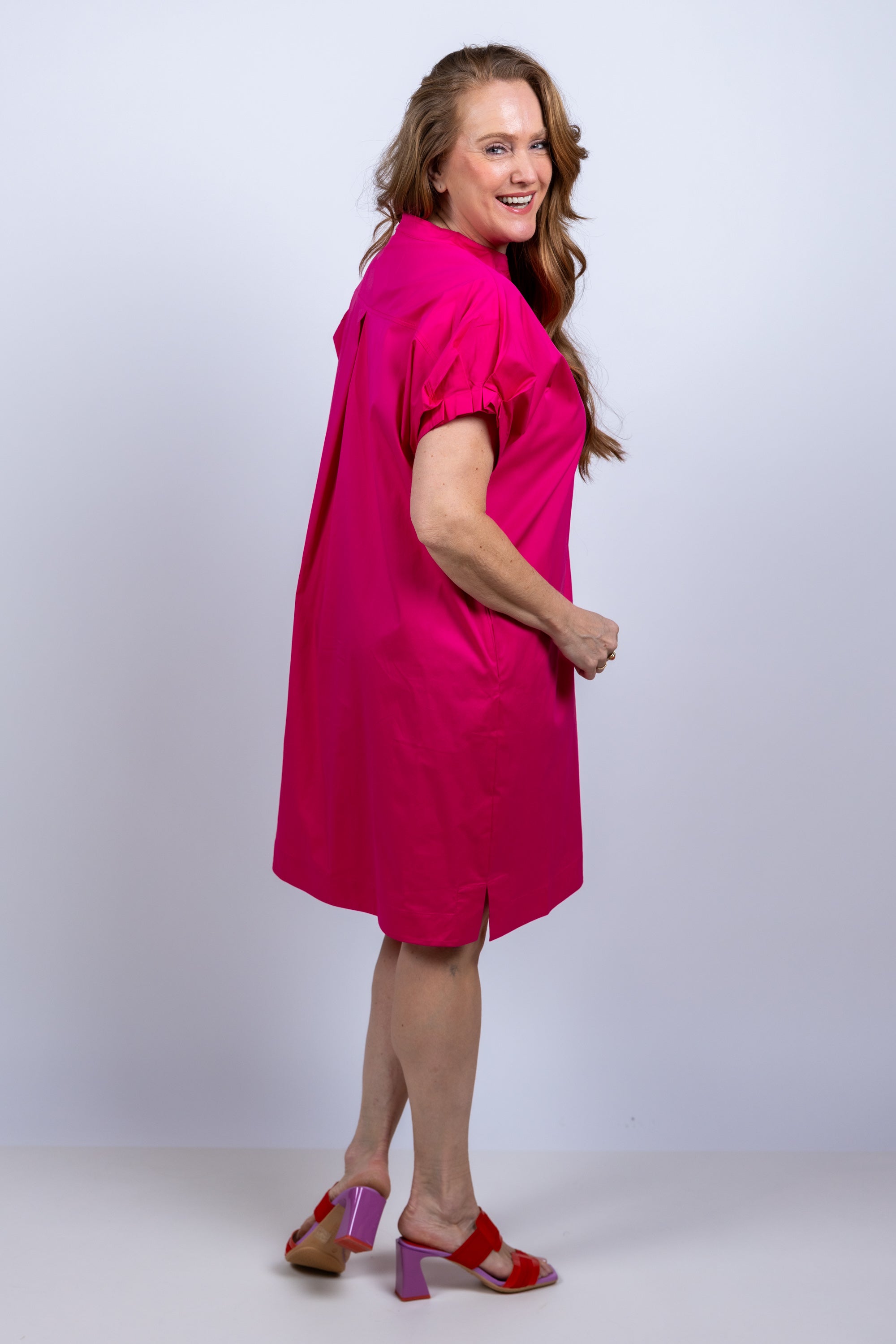 Jurk met korte mouwen - Pink/cyclaam