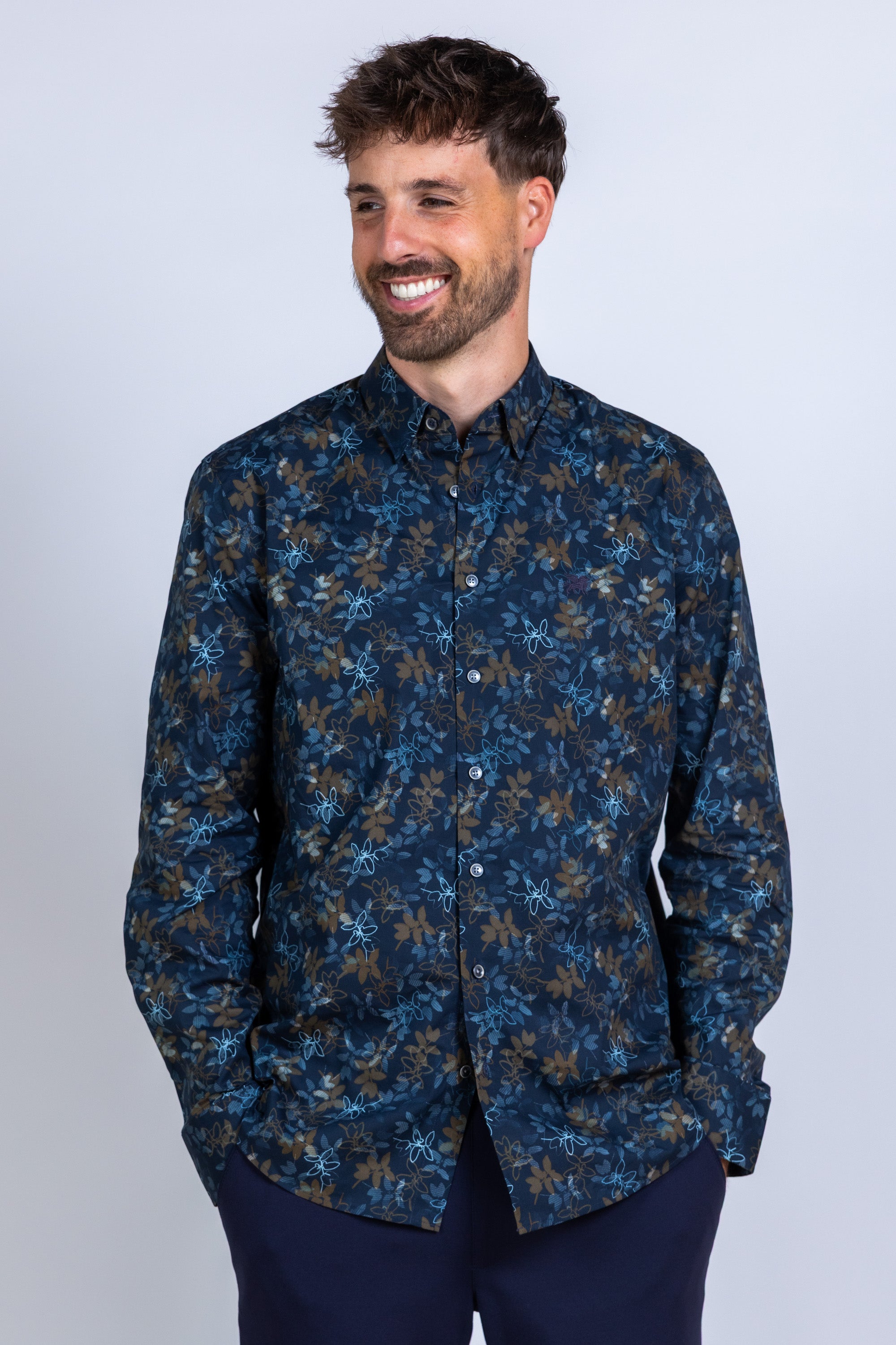 Overhemd met print - Marine