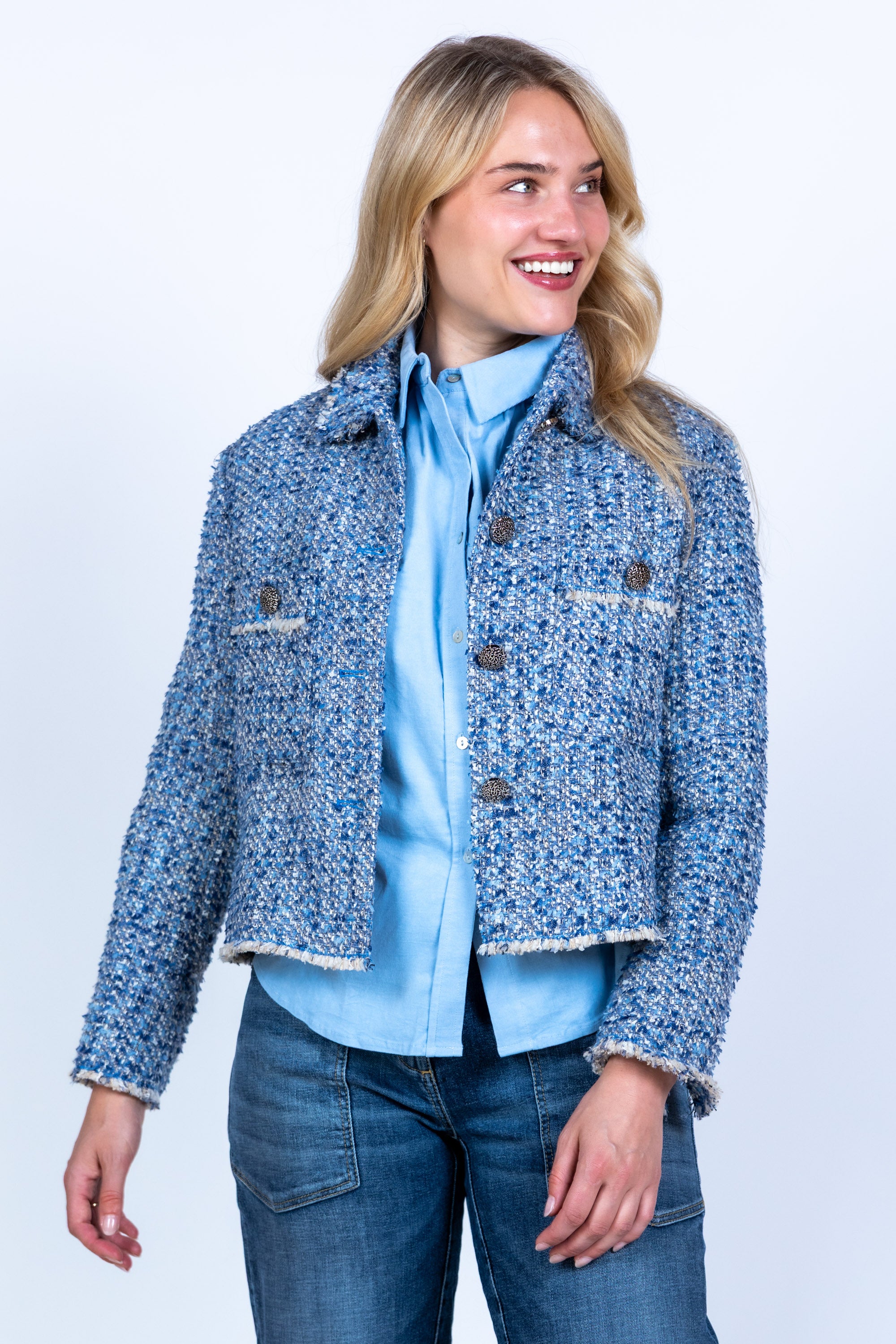 Jasje met knopen - French blue
