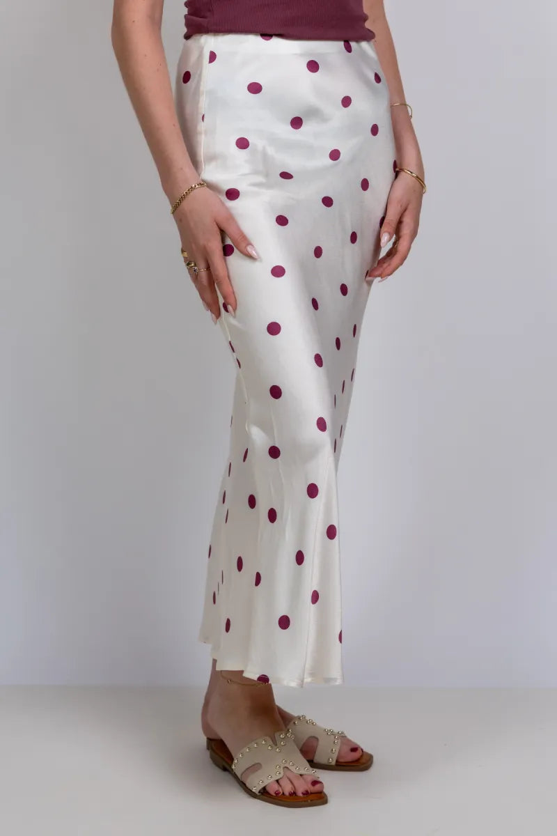 MODSTROM MODSTROM VANJA SKIRT MODSTROM VANJA SKIRT Rok met stippen - Ecru