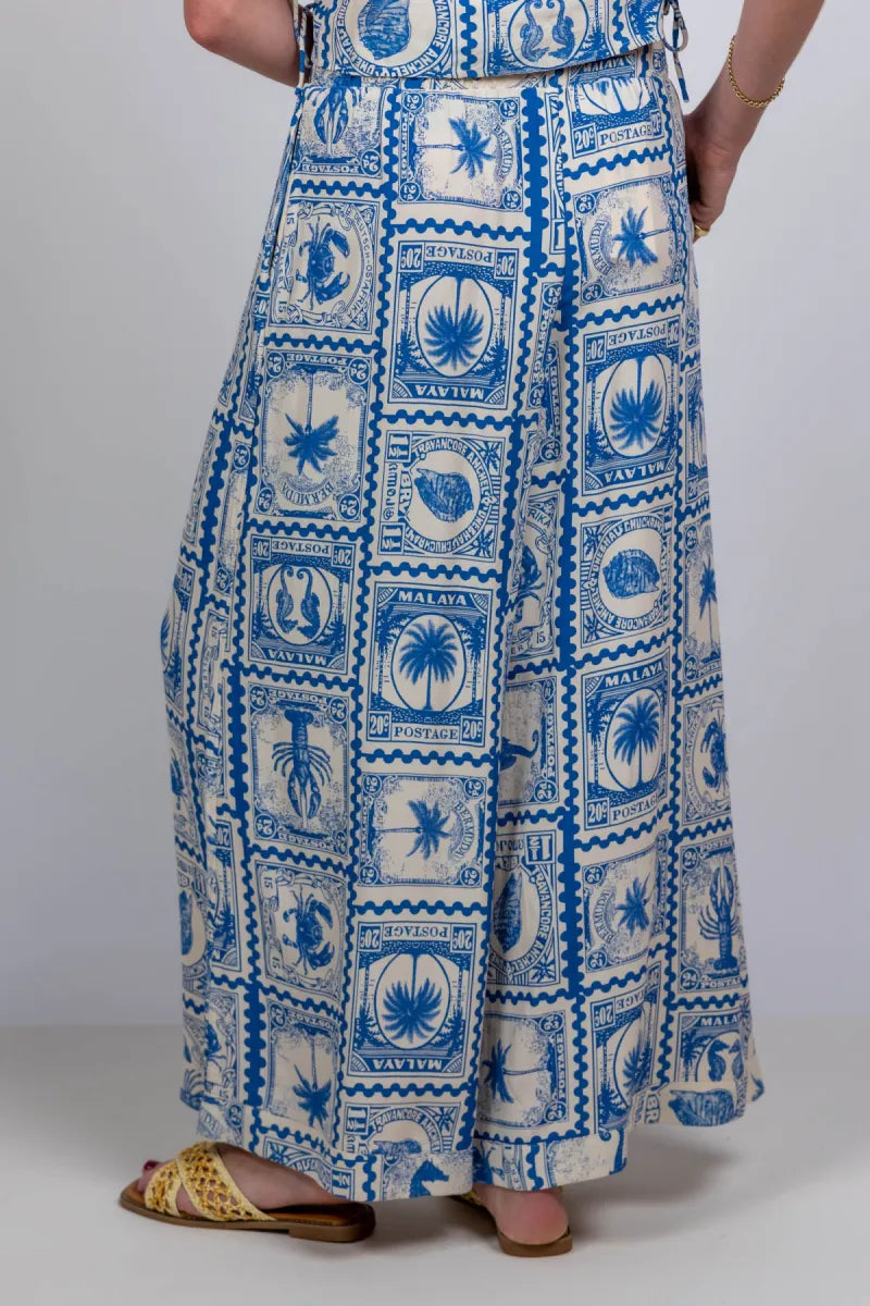 OBJECT OBJECT VIMA PANTS Wijde broek met print - French blue