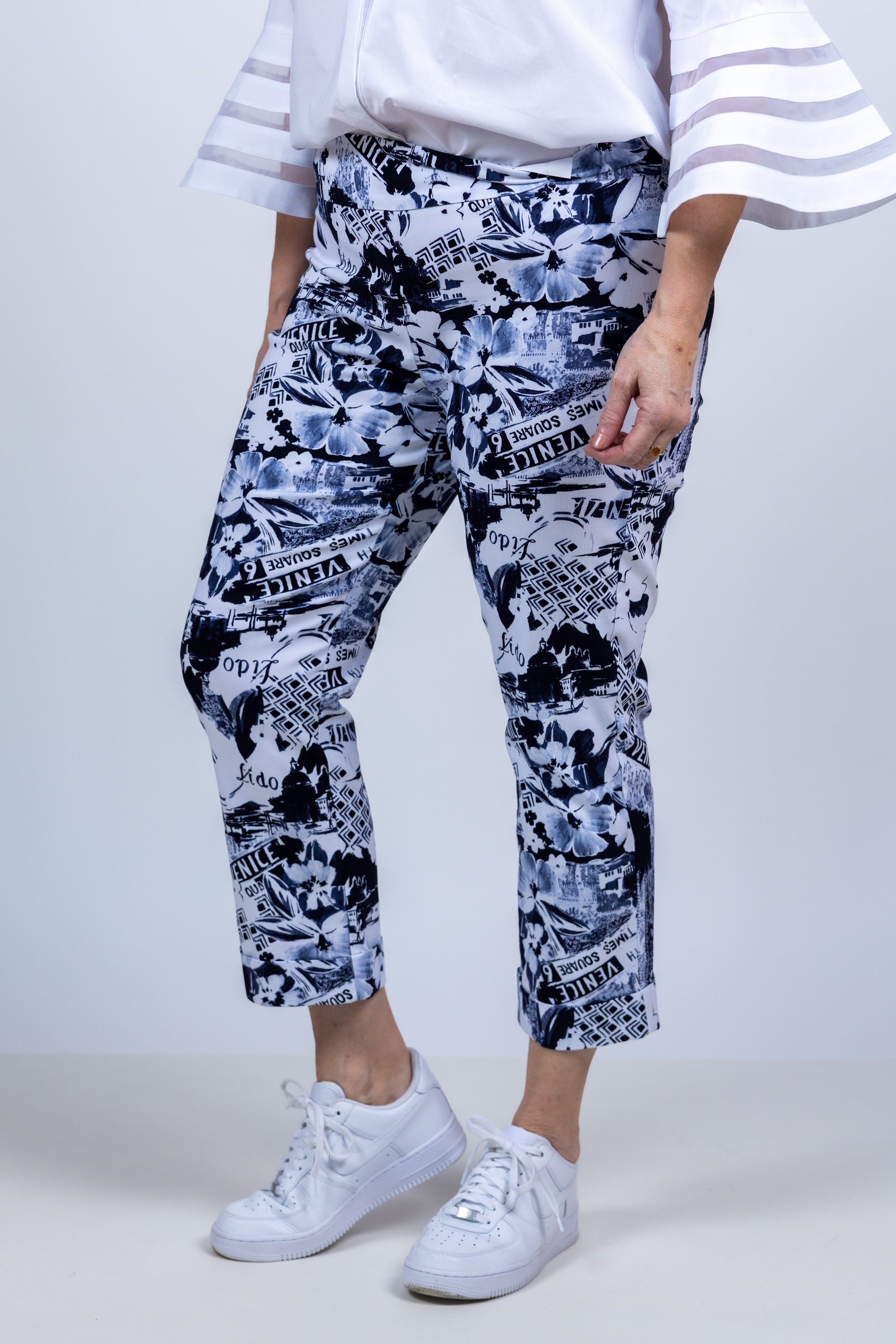 Broek met print - Marine