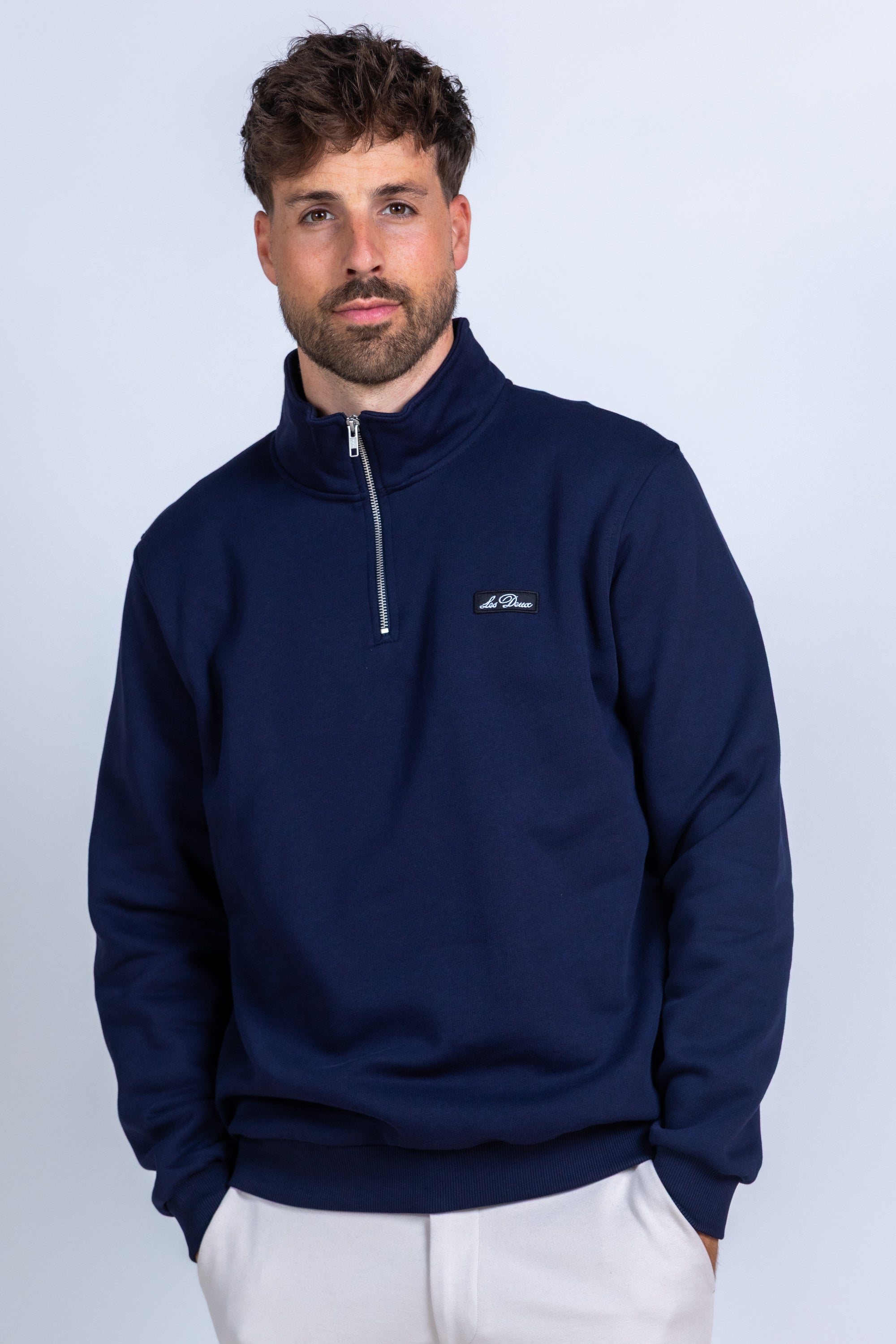 Sweater met rits - Marine