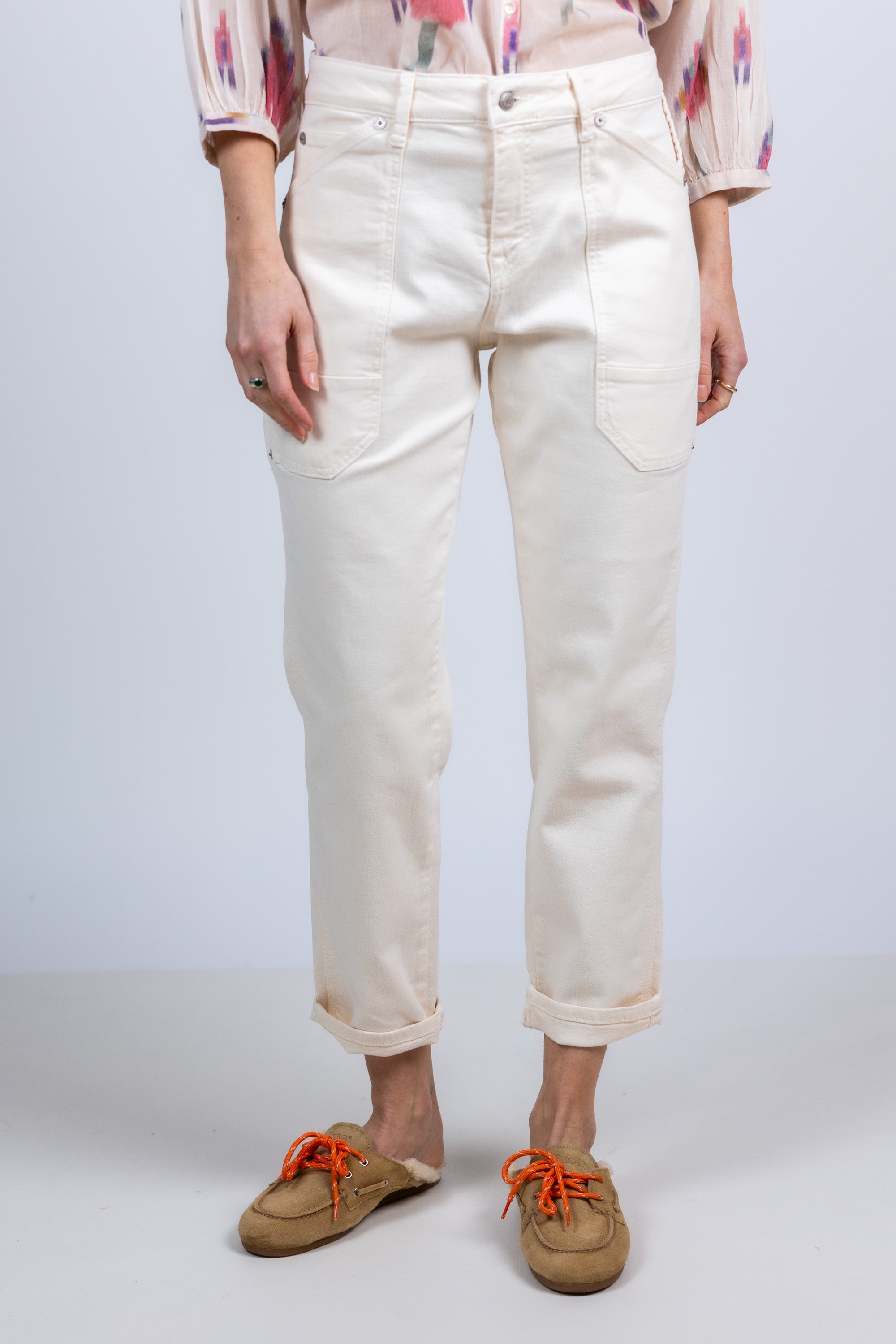 Broek met zakken - Ecru