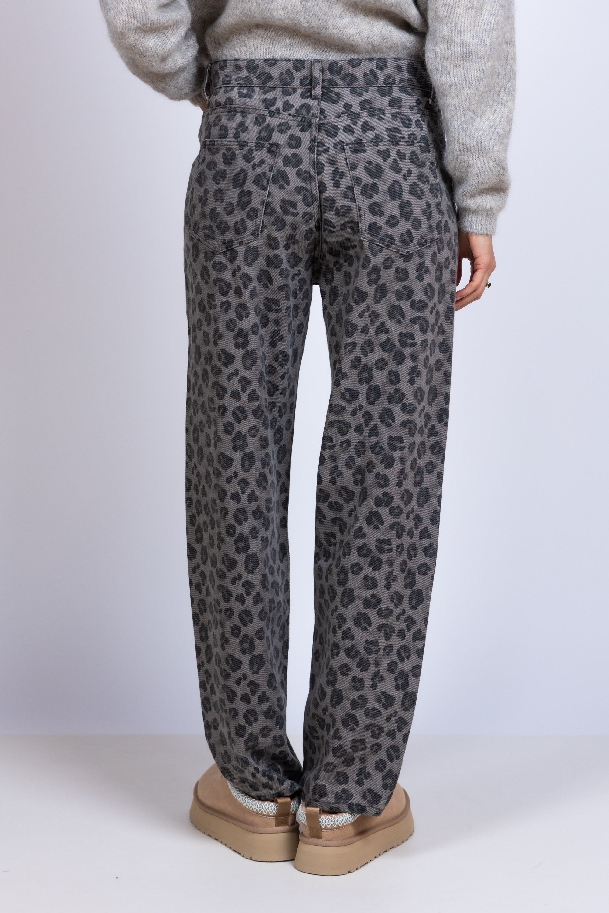 Ballonbroek met print - Lichtgrijs