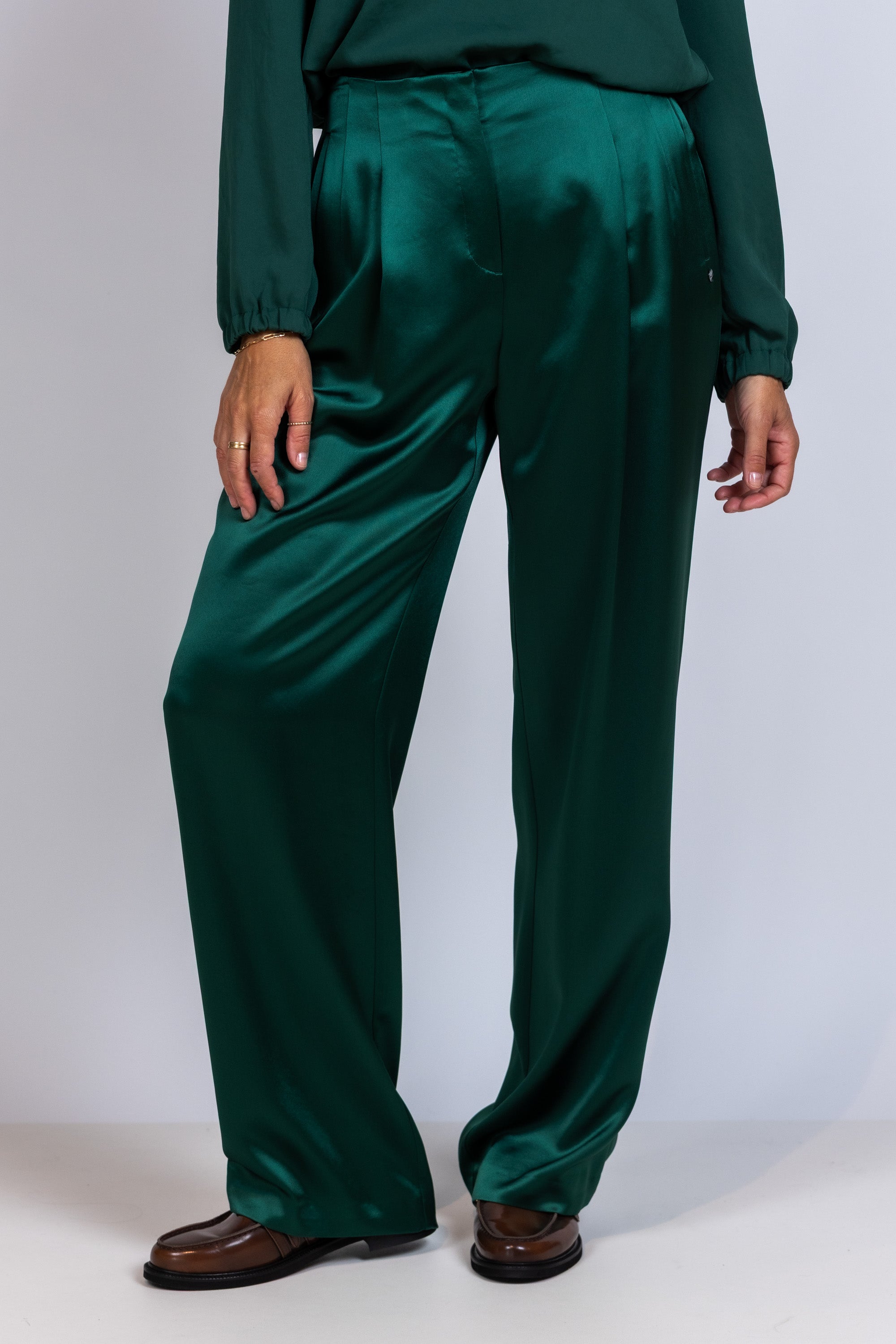 Wijde pantalon - Flessegroen