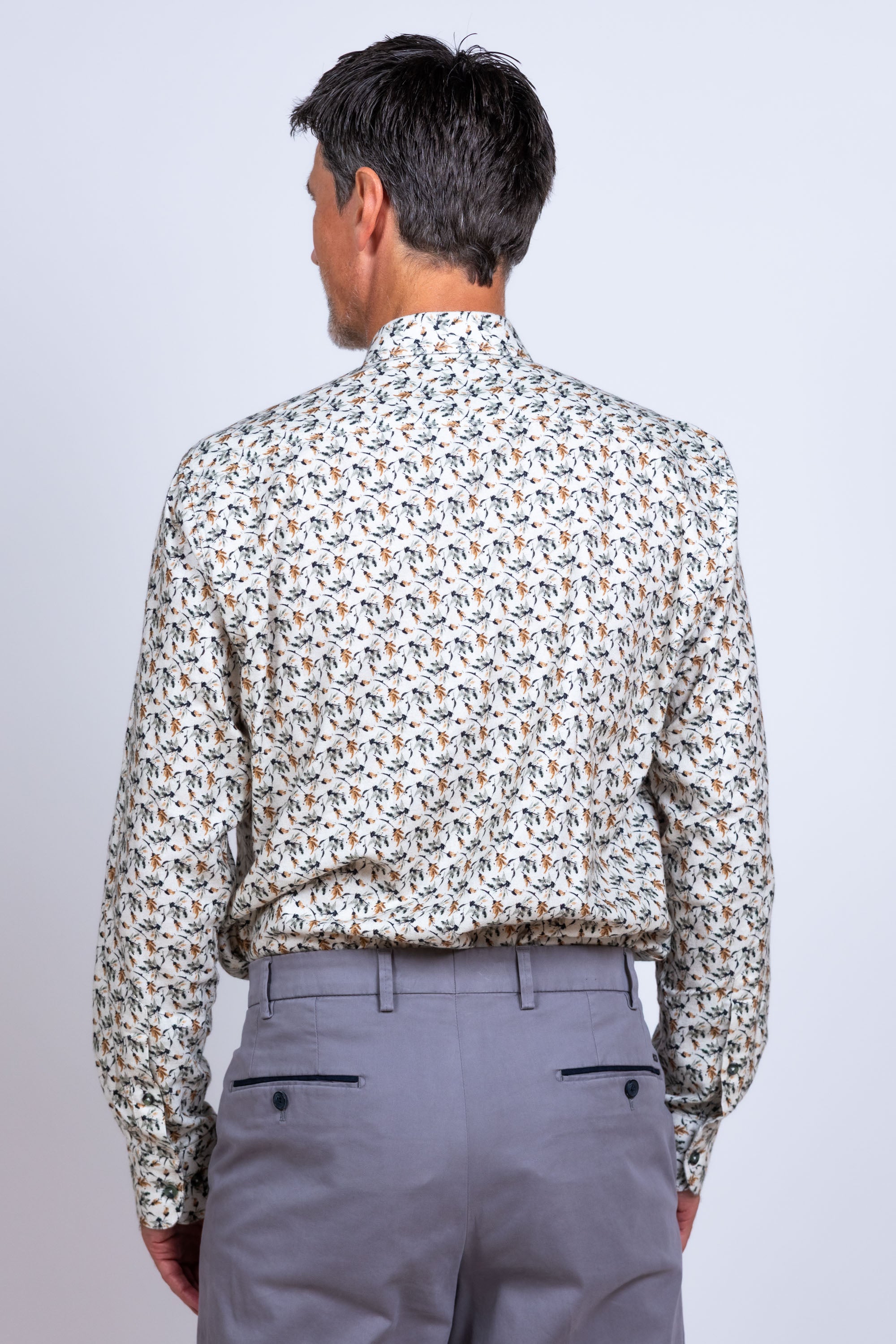 Overhemd met print - Olijfgroen