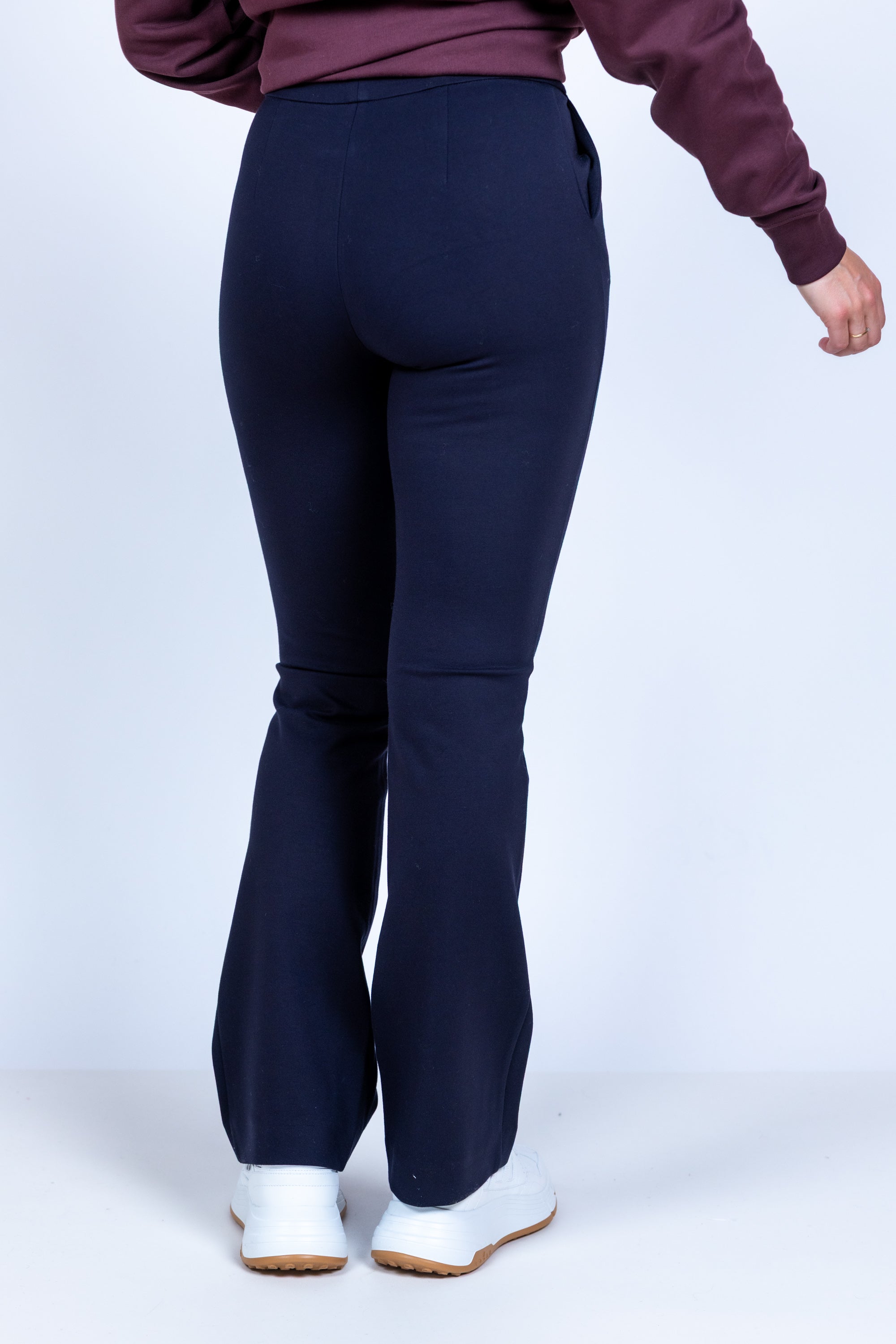 Broek met uitlopende pijpen - Marine