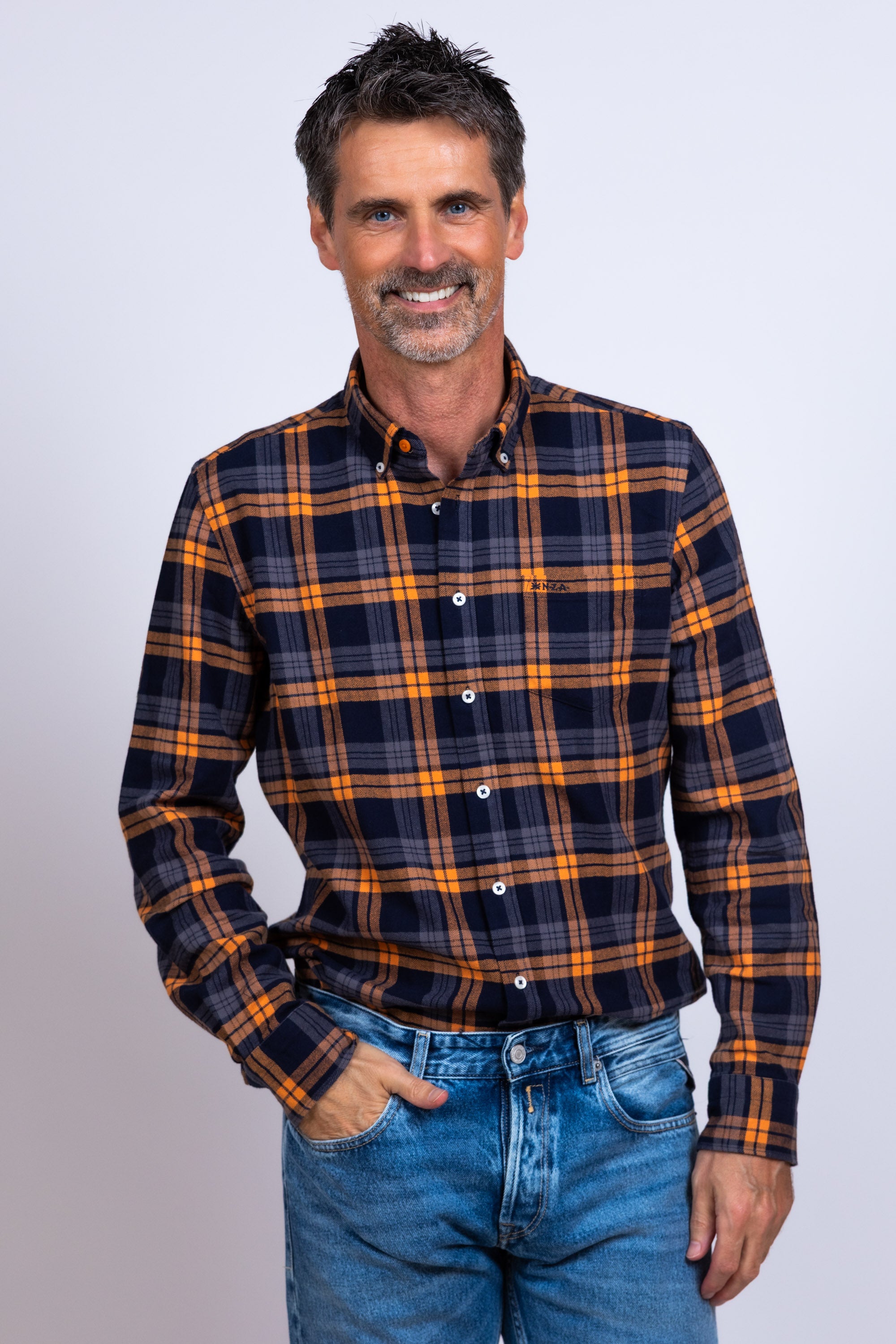 Overhemd met ruitpatroon - Oranje