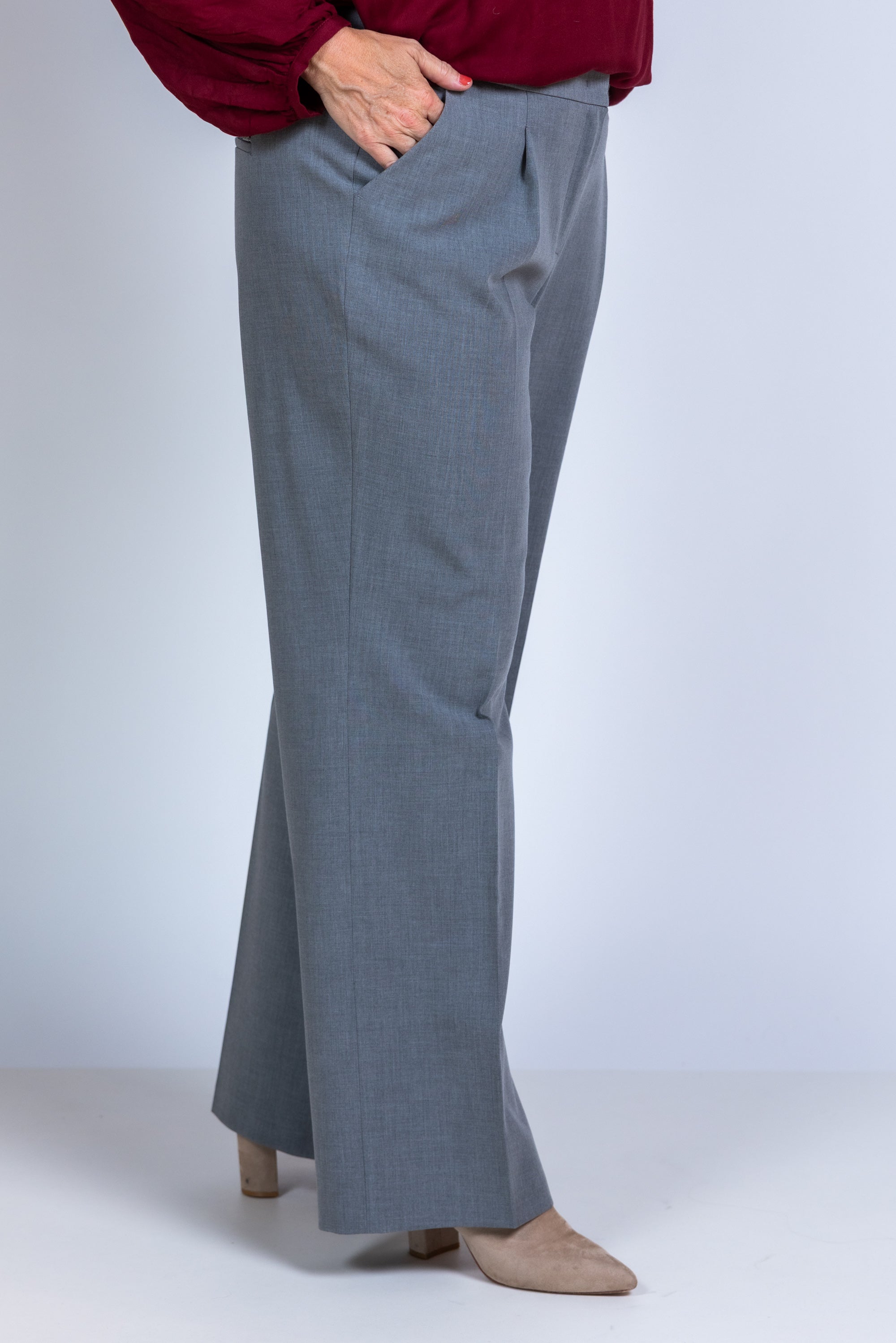 Wijde pantalon - Middengrijs