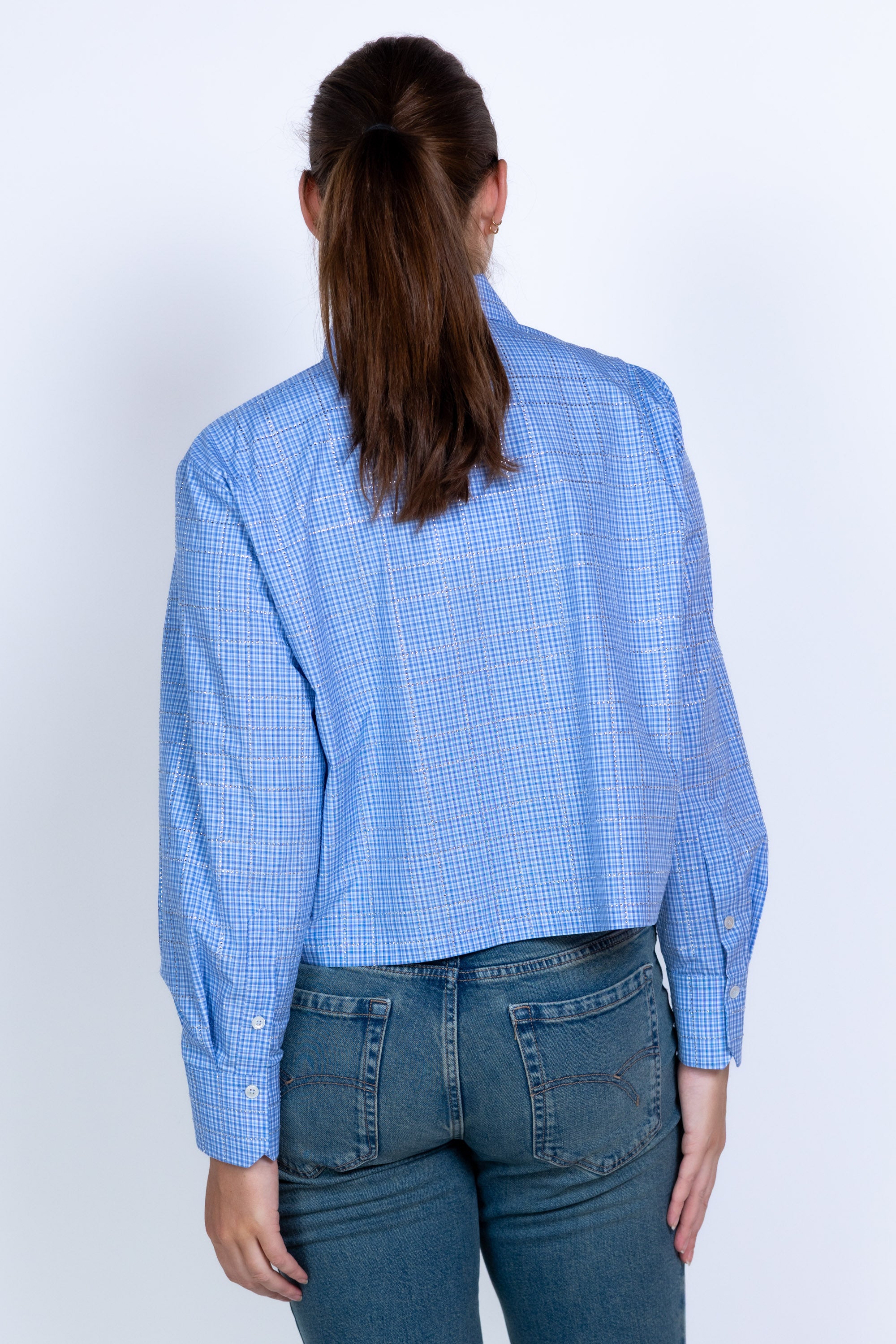 Blouse met patroon - Bleu