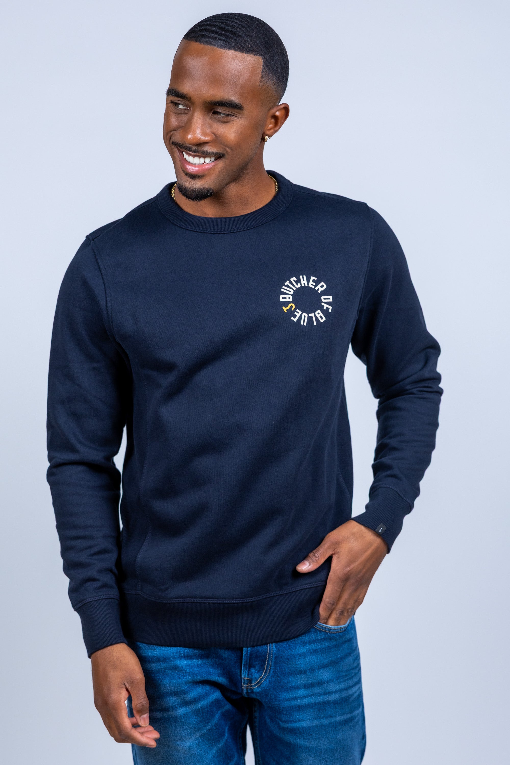 Sweater met print - Marine