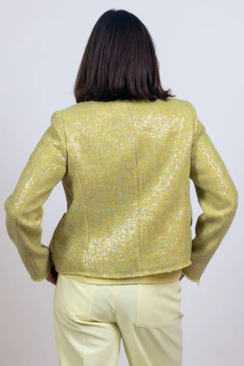 LUISA CERANO Blazer met pailletten - Citroengeel