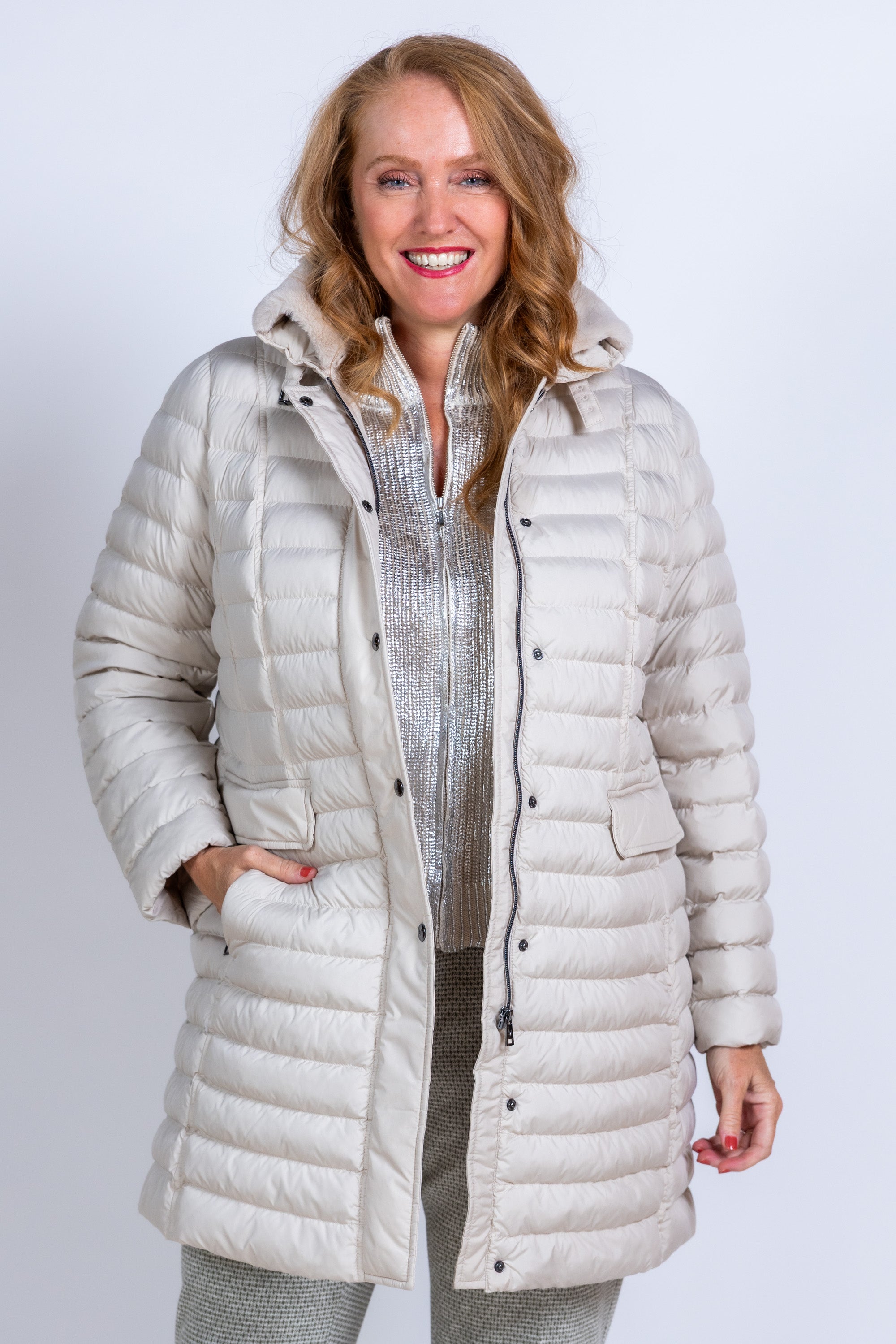 Gewatteerde jas - Beige