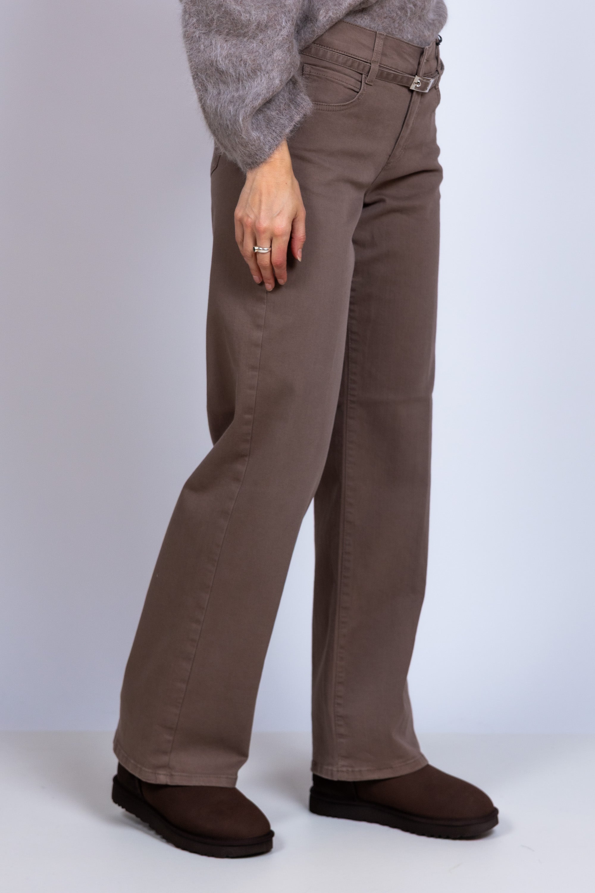 Broek met riem - Licht taupe