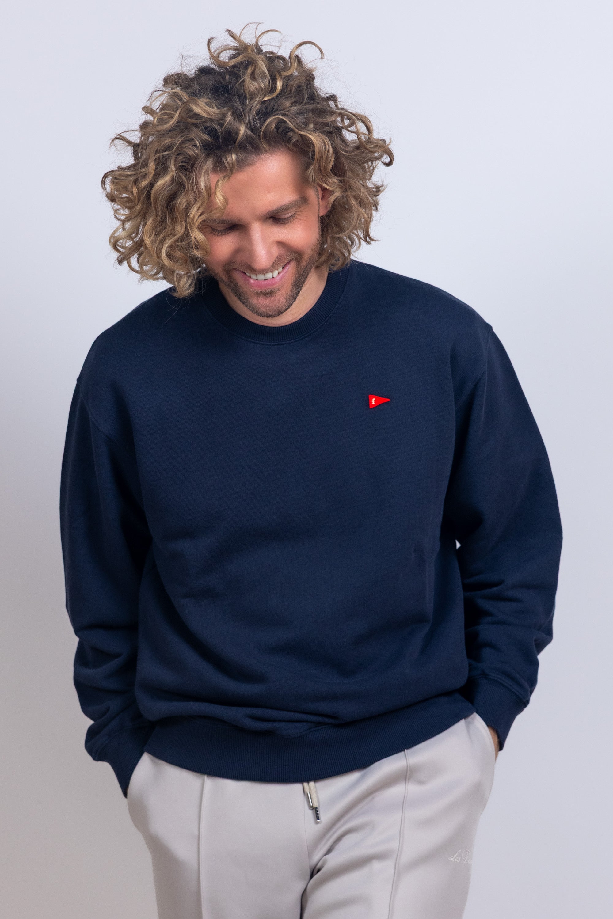 Sweater met ronde hals - Marine