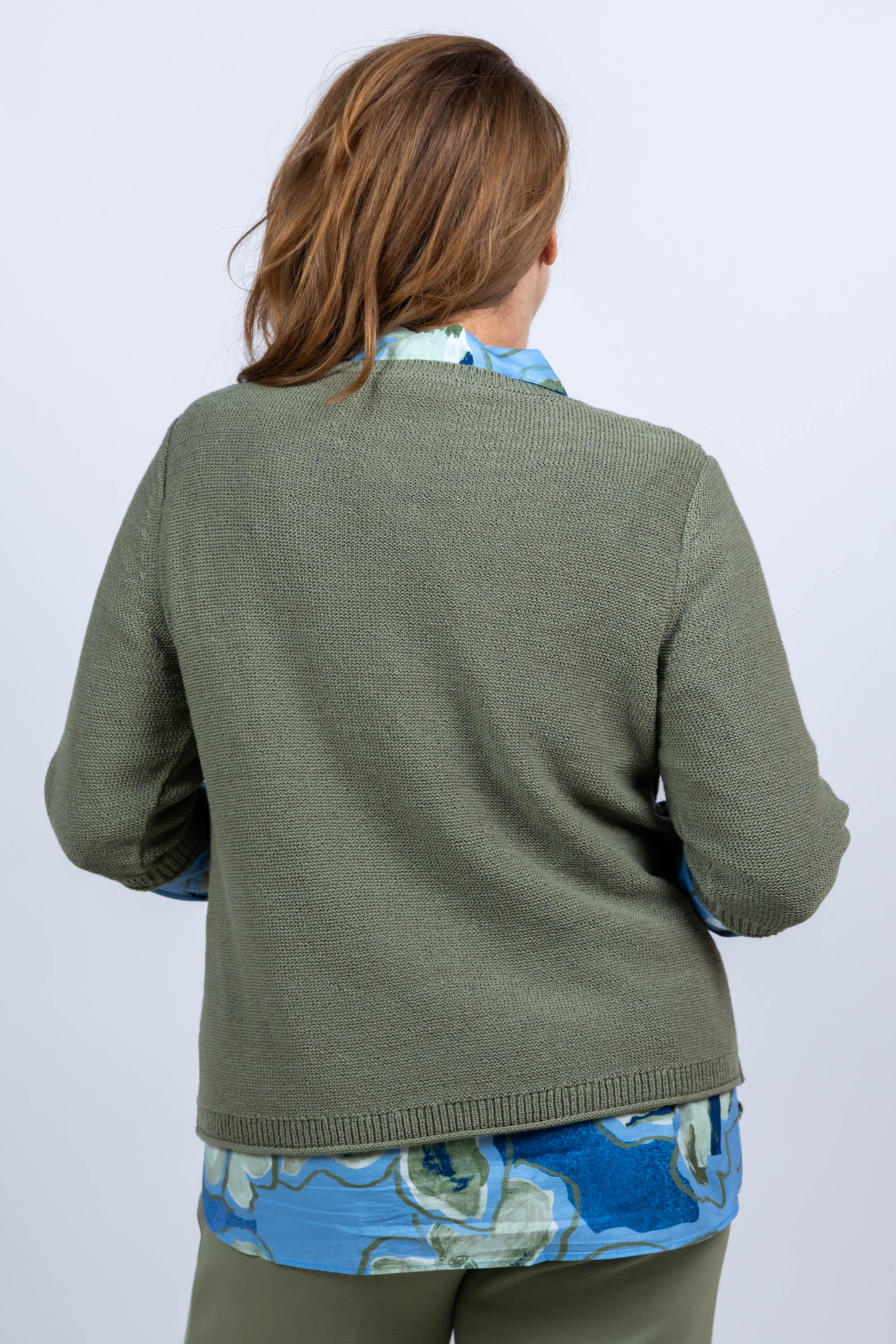 Trui met korte mouwen - Olijfgroen